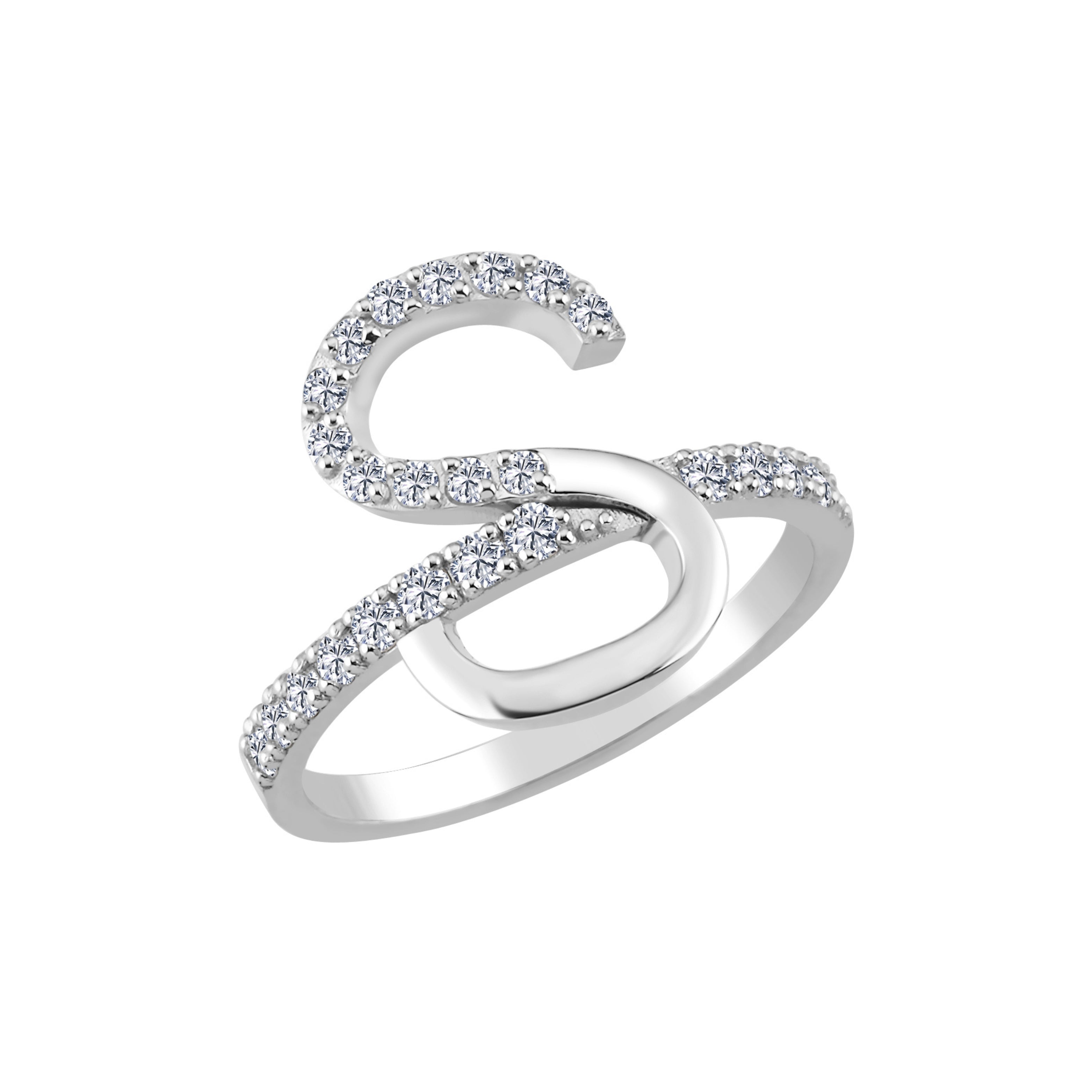 Diamond S Initial Ring