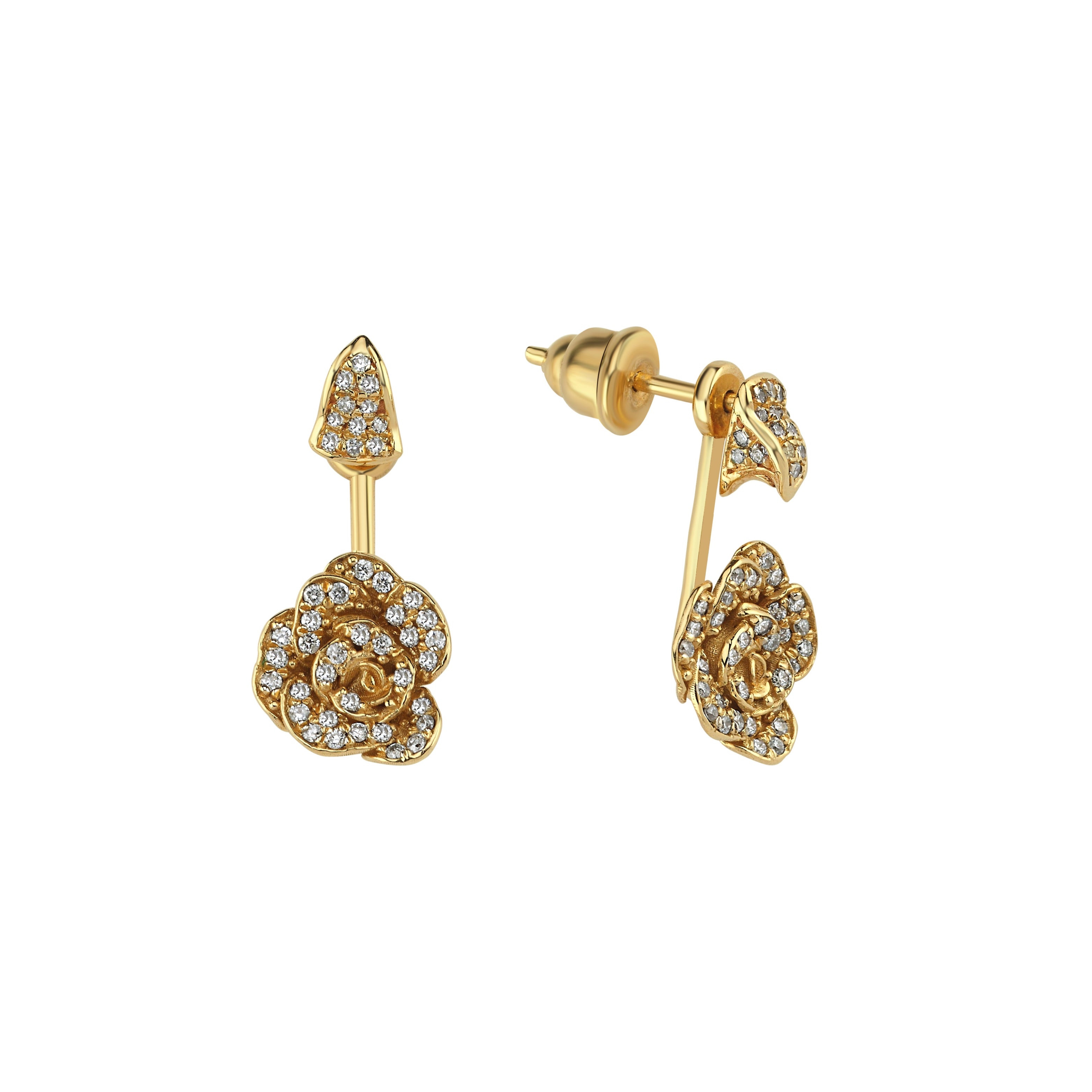 Rose And Thorn Diamond Earrings