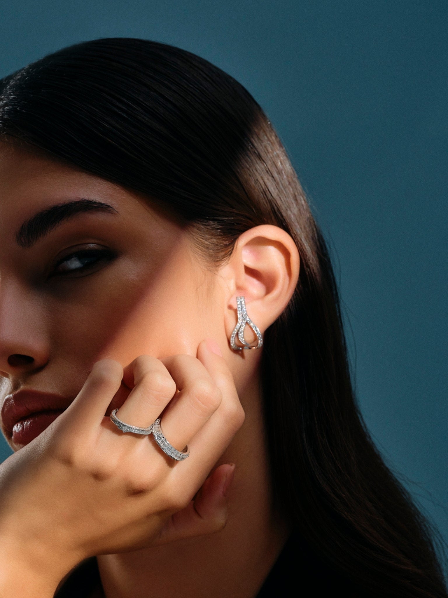 Octopus Long Earrings Yellow Gold