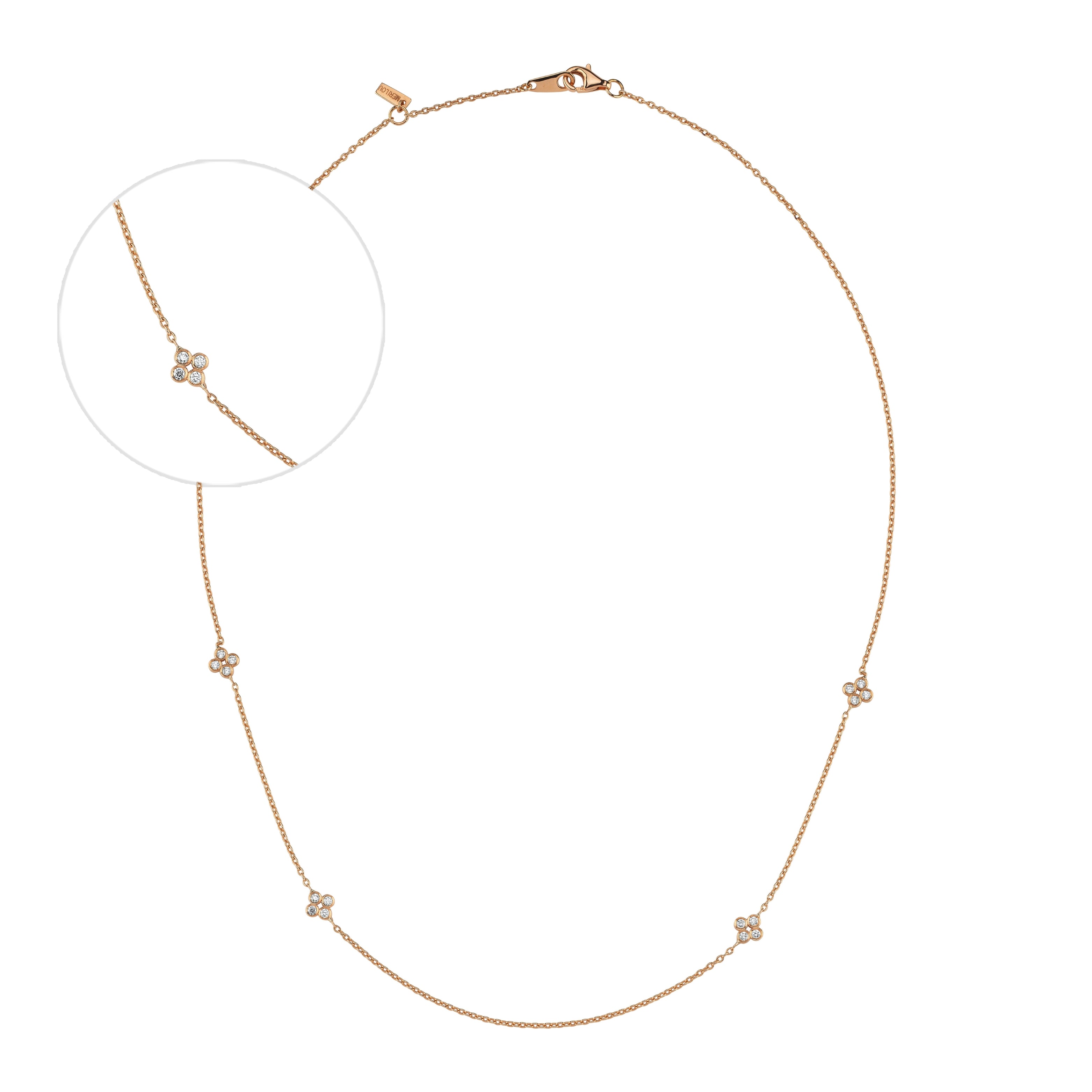 Flower Necklace with Diamonds