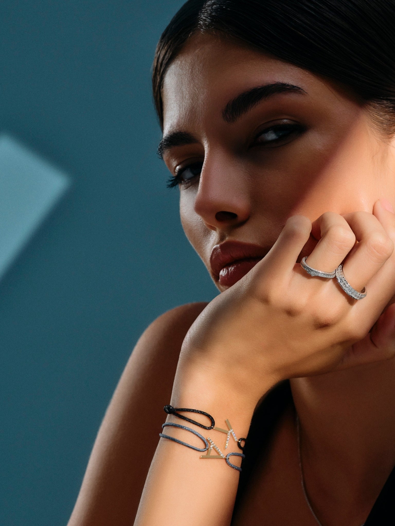 Diamond C Initial Cord Bracelet