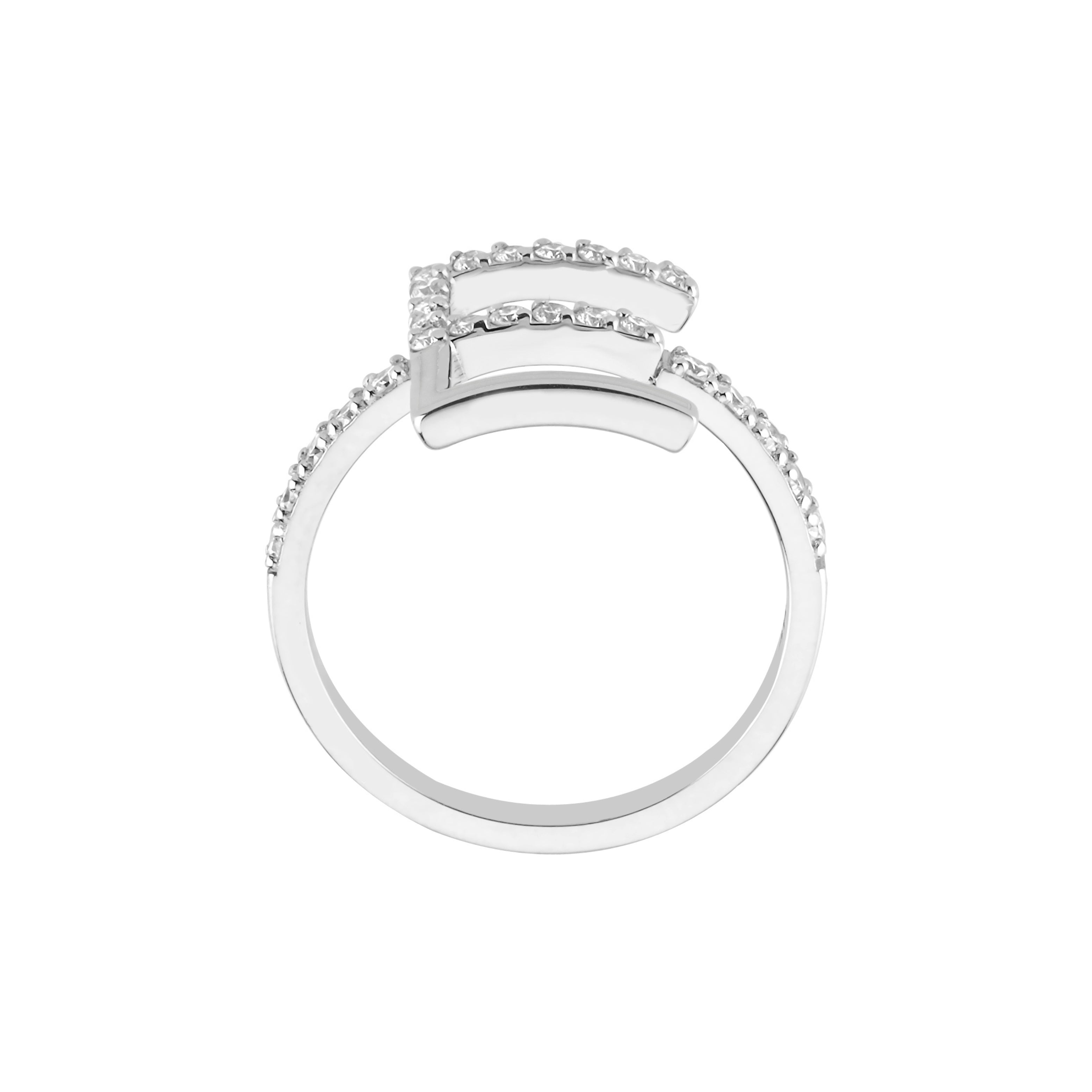 Diamond E Initial Ring With Enamel