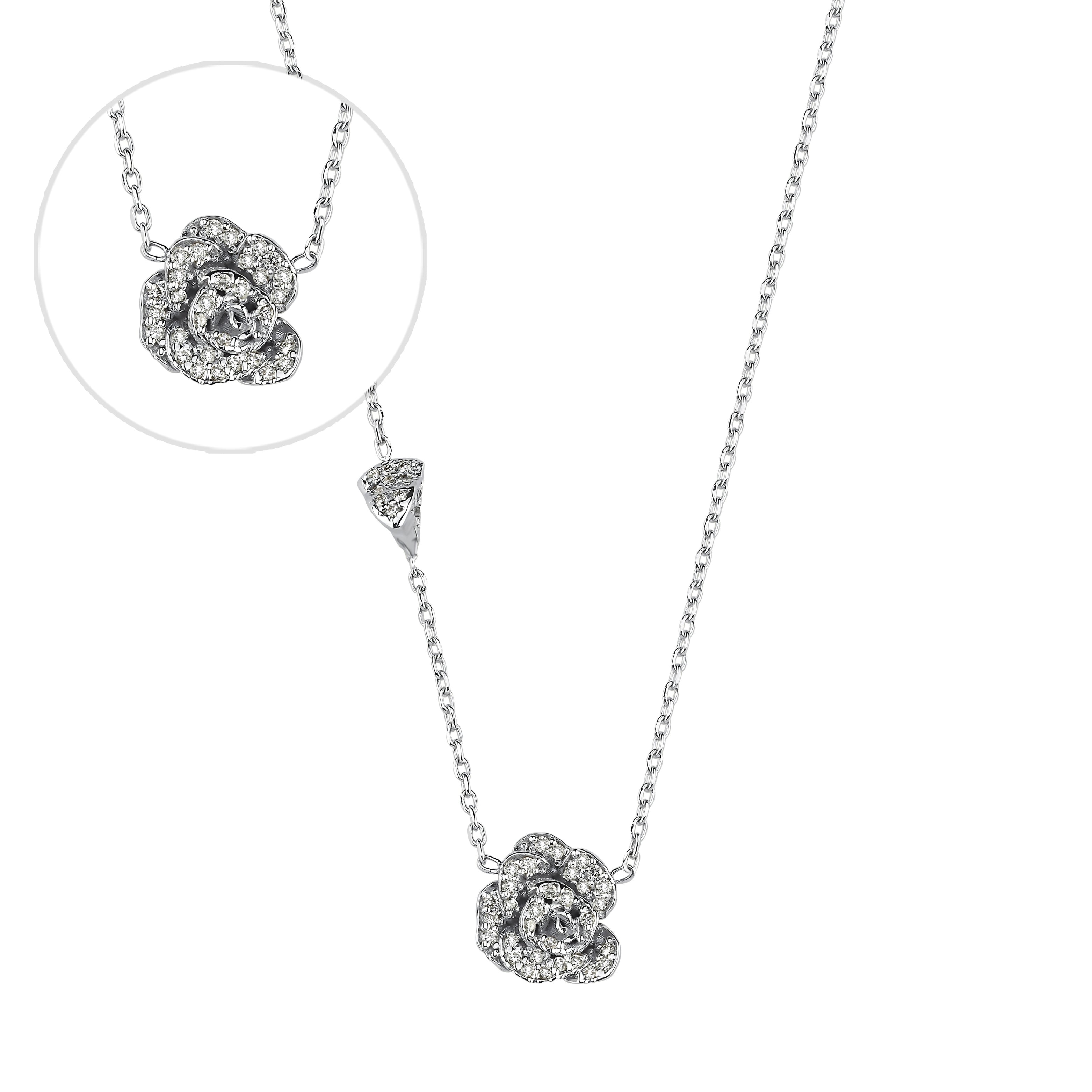 Rose And Thorn Necklace With Diamonds