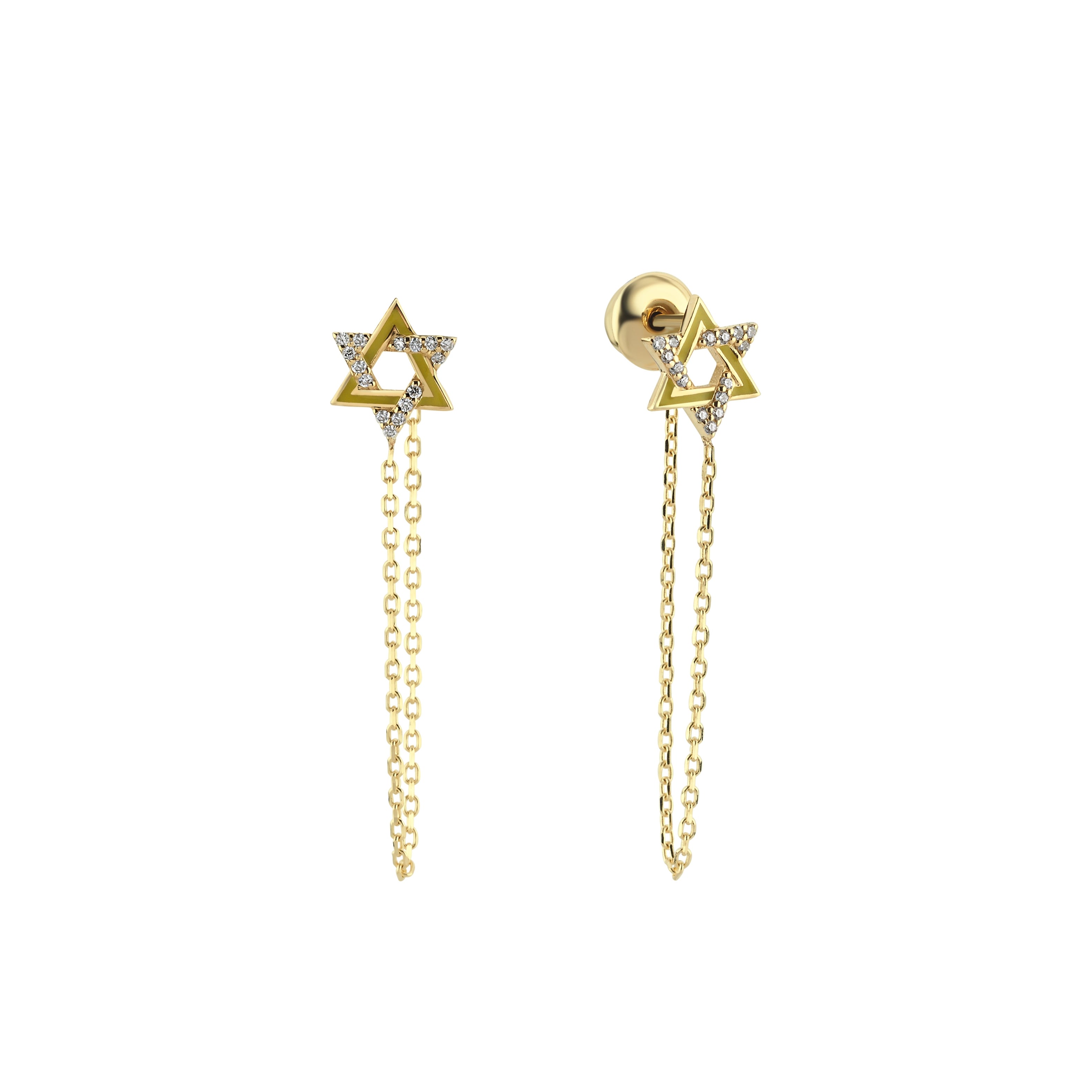 Star Of David Enamel Diamond Piercing - 1 piece