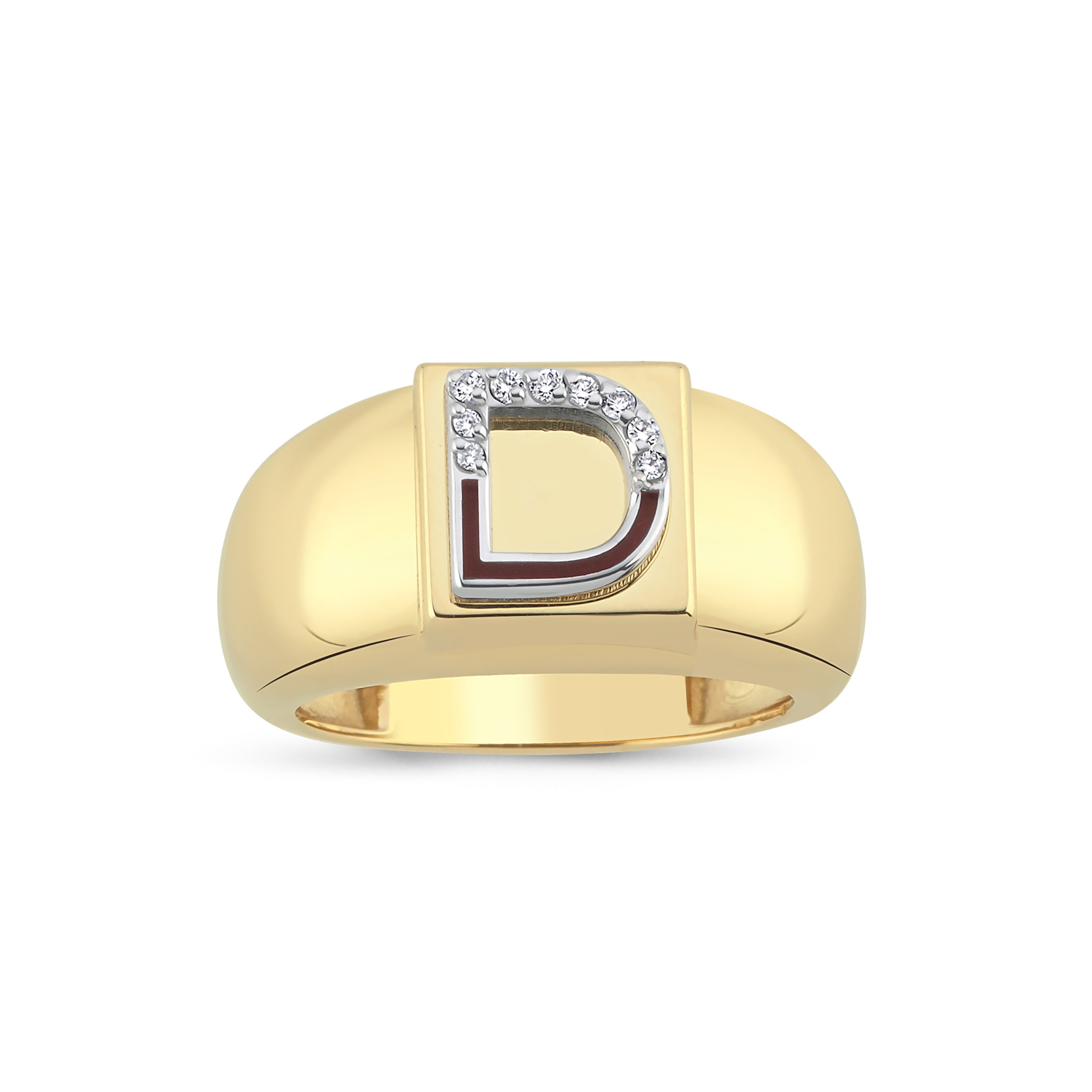 Diamond Bold Initial Ring