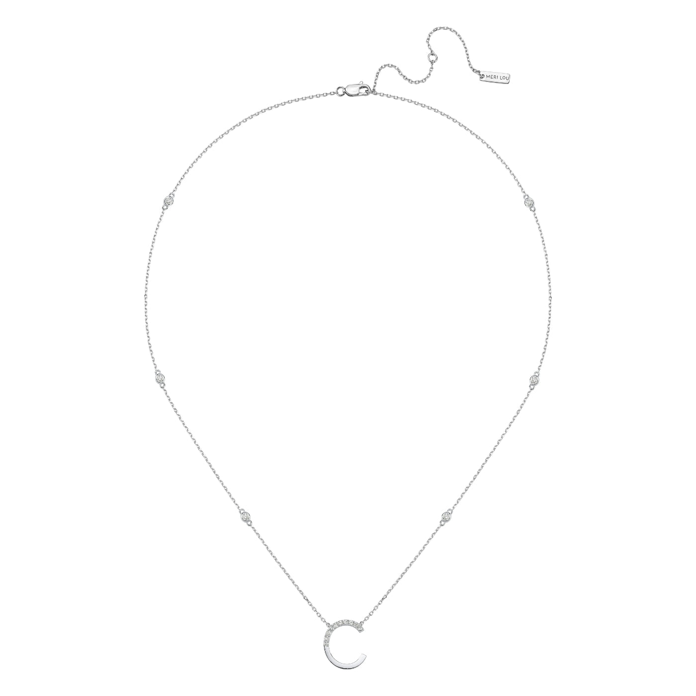 Initial C Diamond Necklace