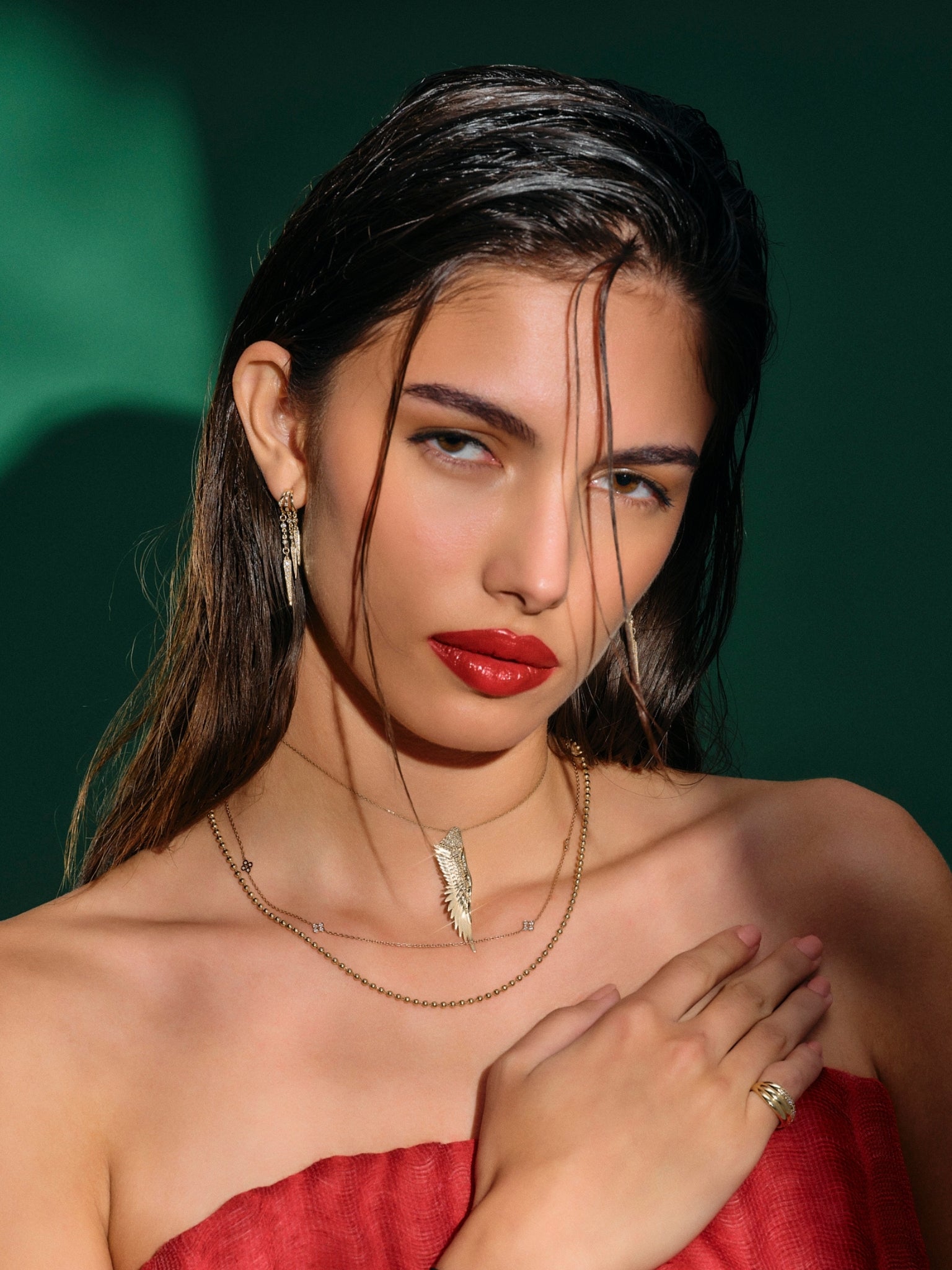 Flower Necklace with Diamonds