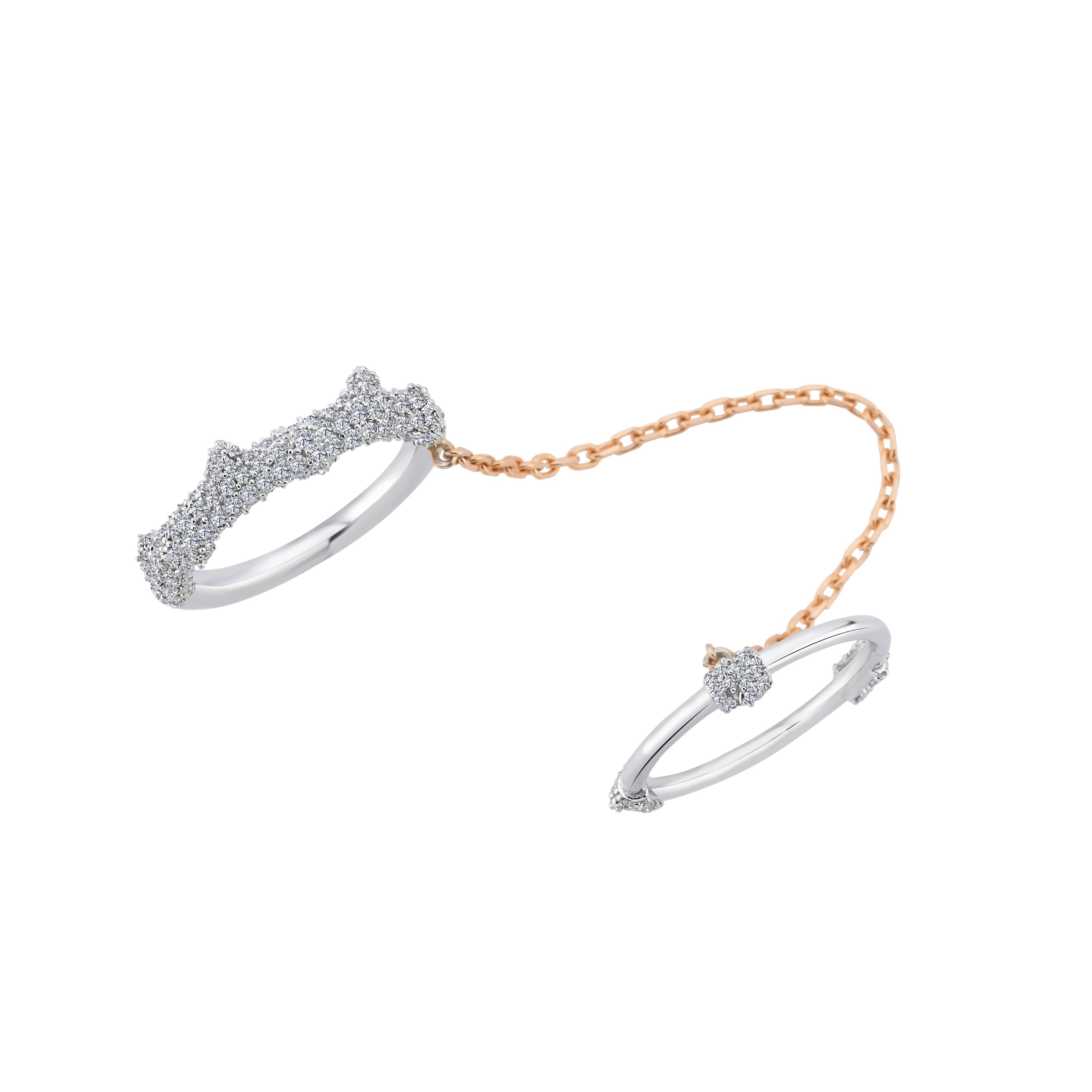 Cactus Diamond Duo Rings