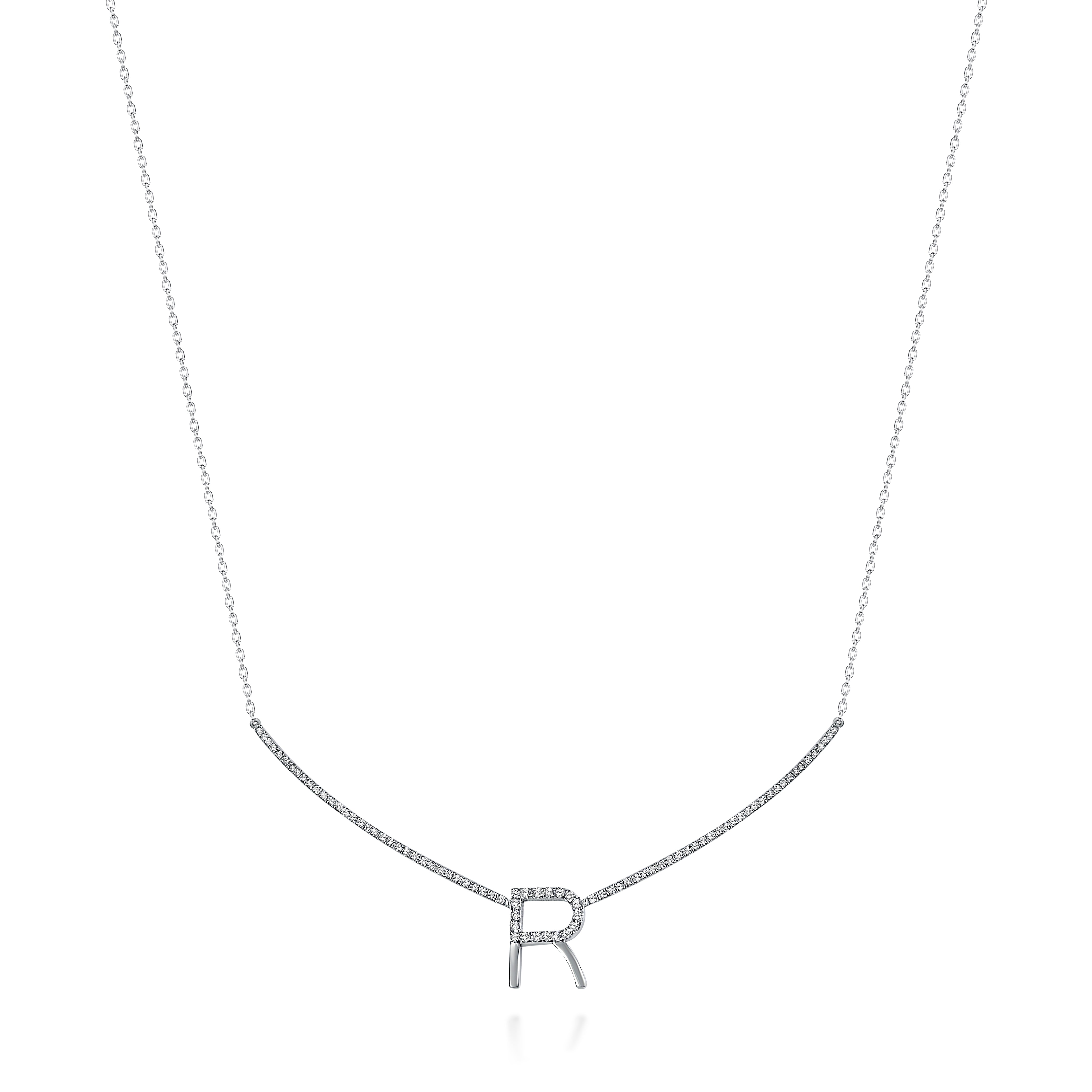 Diamond Initial R Choker Necklace