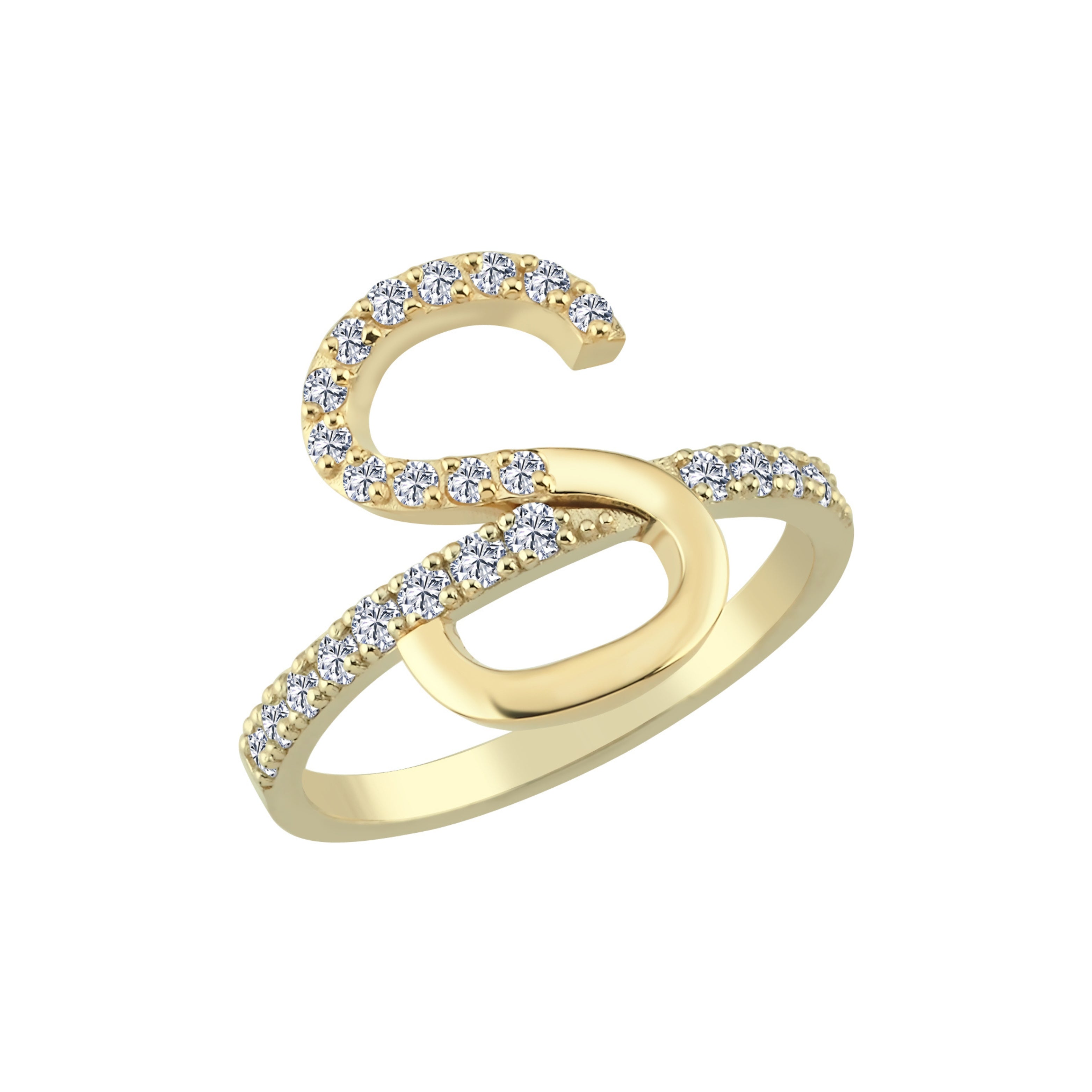 Diamond S Initial Ring