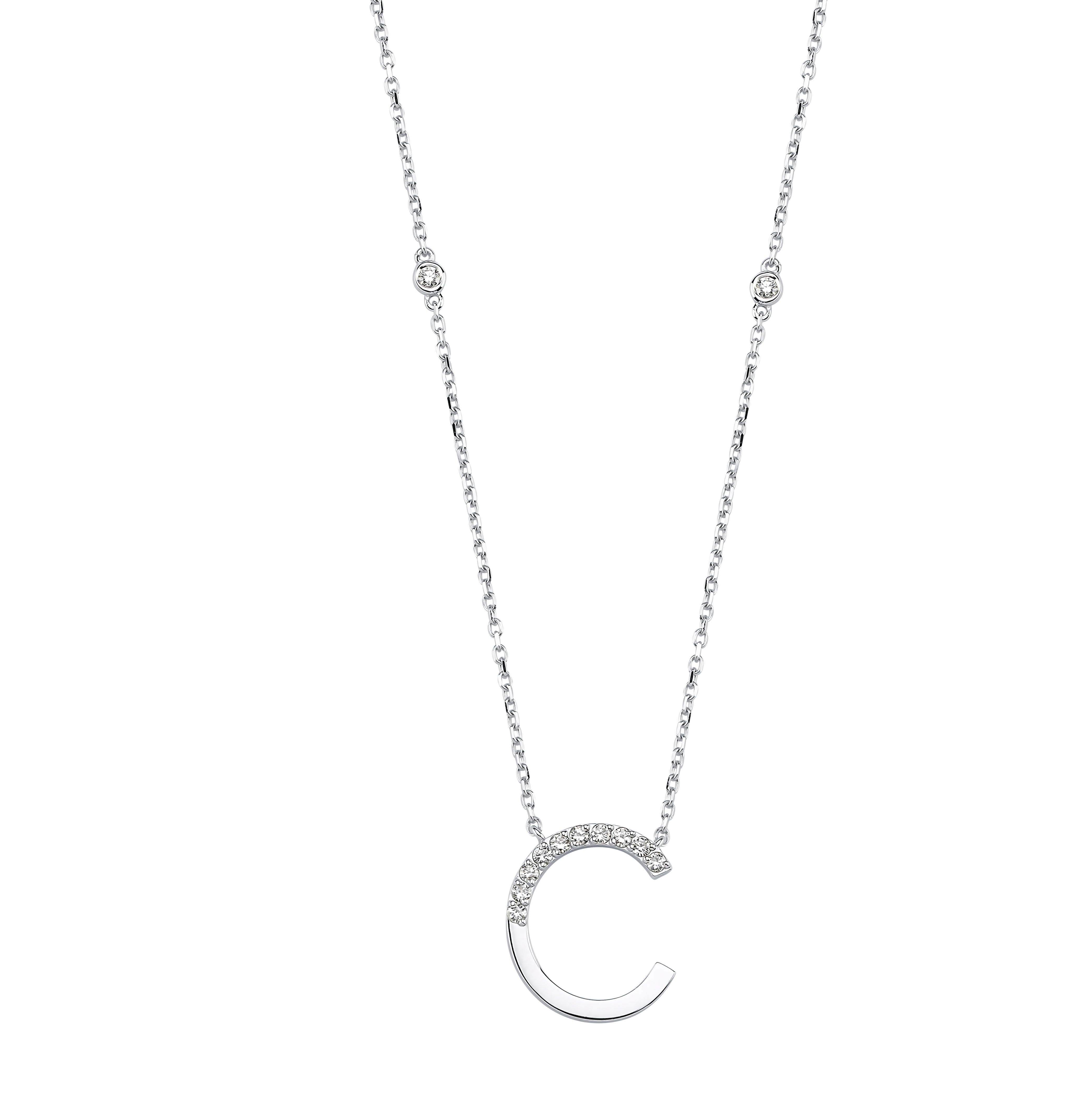 Initial C Diamond Necklace