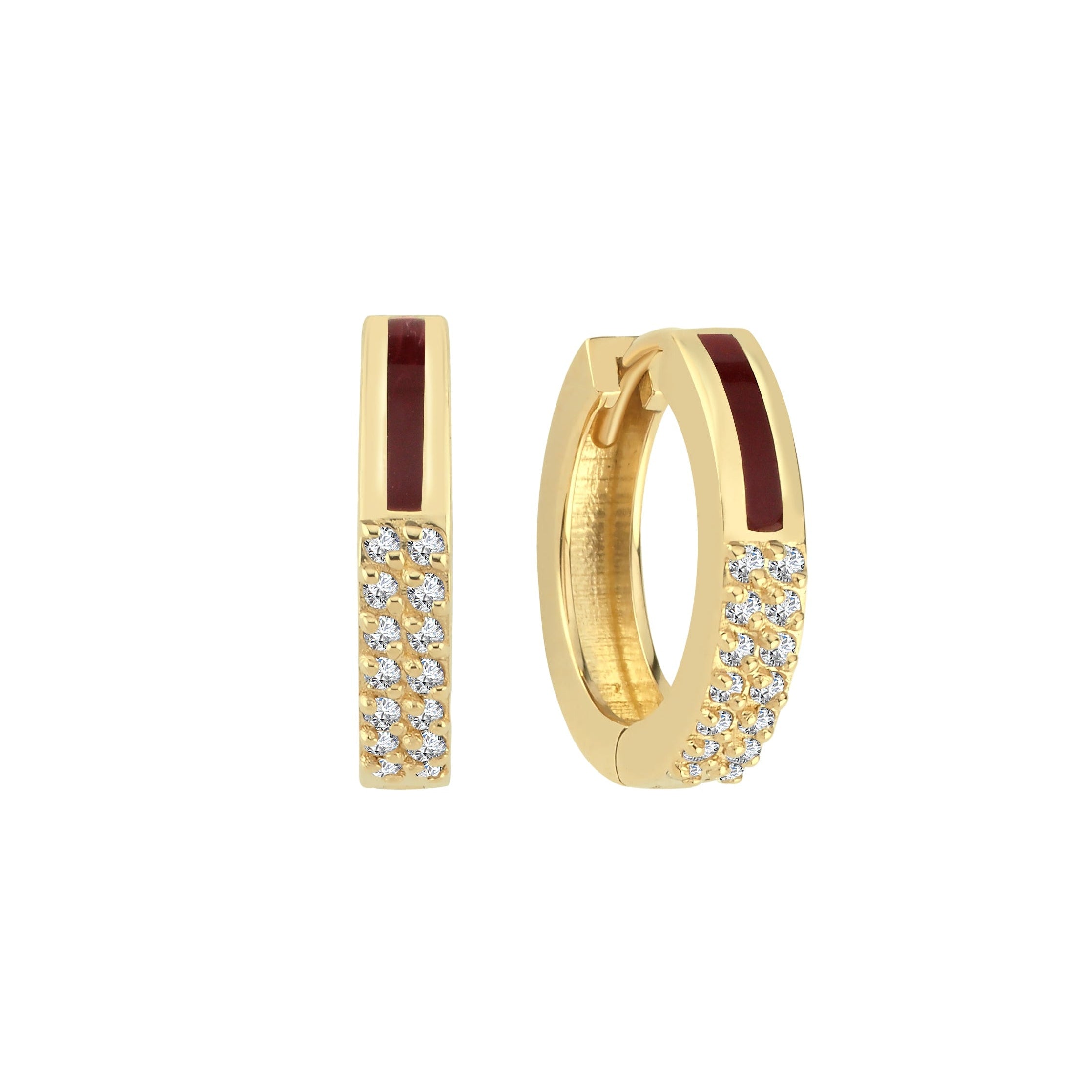 Diamond Enamel Earring