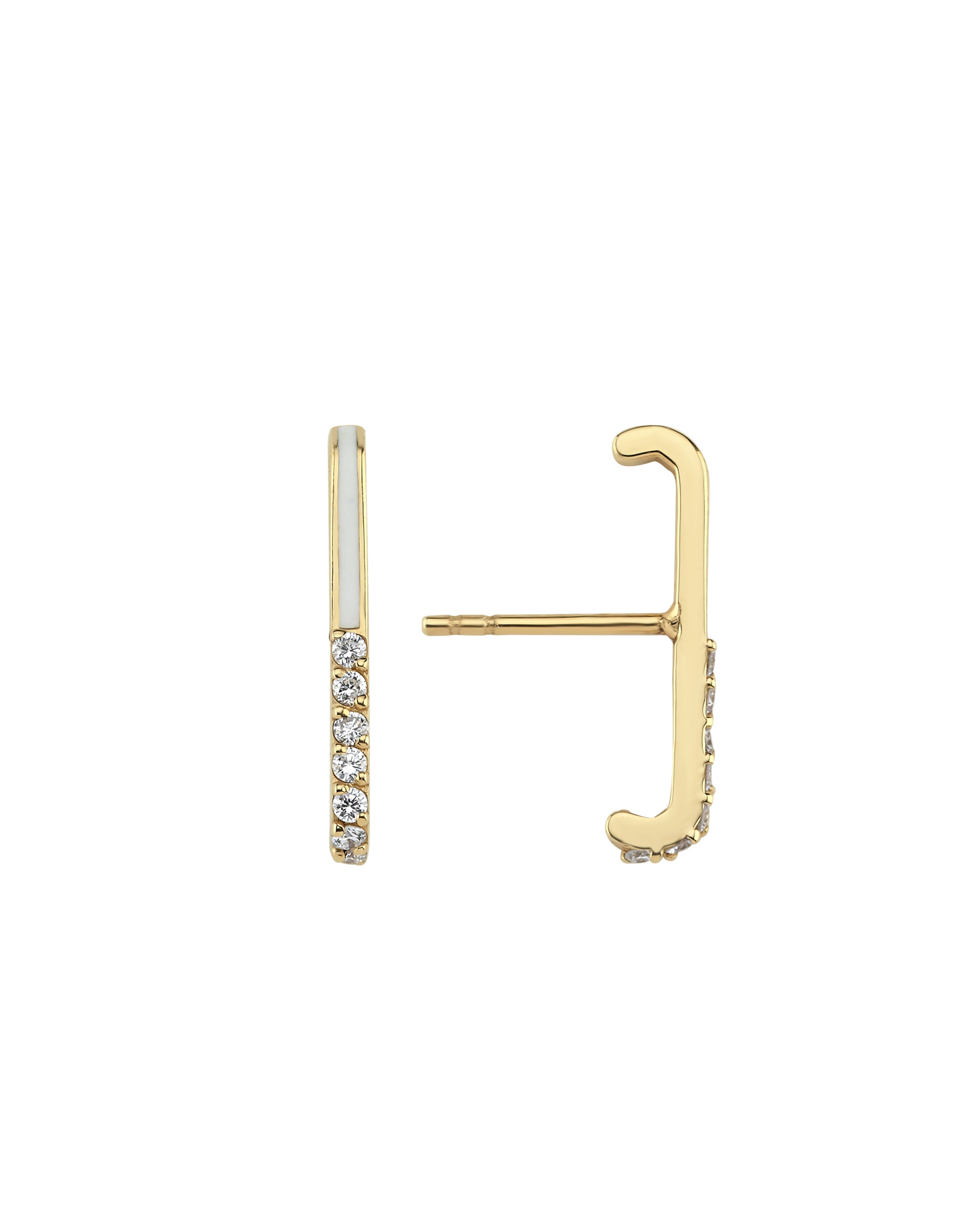 Diamond Enamel Ear Climber Short - 1 piece
