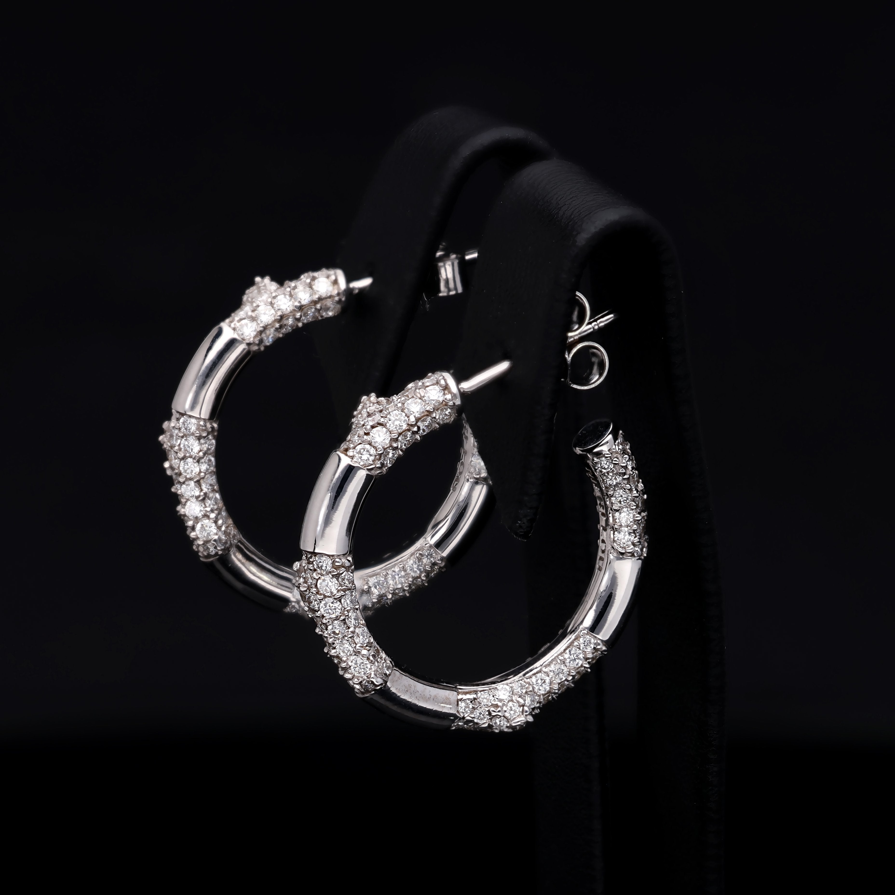 Cactus Diamond Hoop Earrings