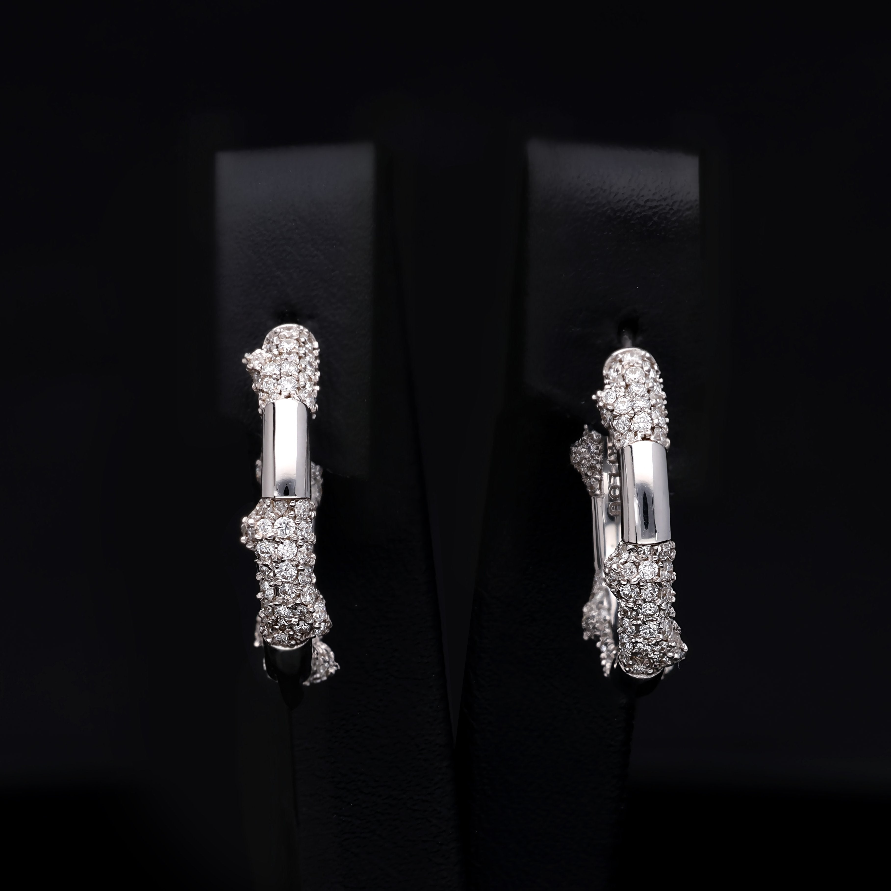Cactus Diamond Hoop Earrings