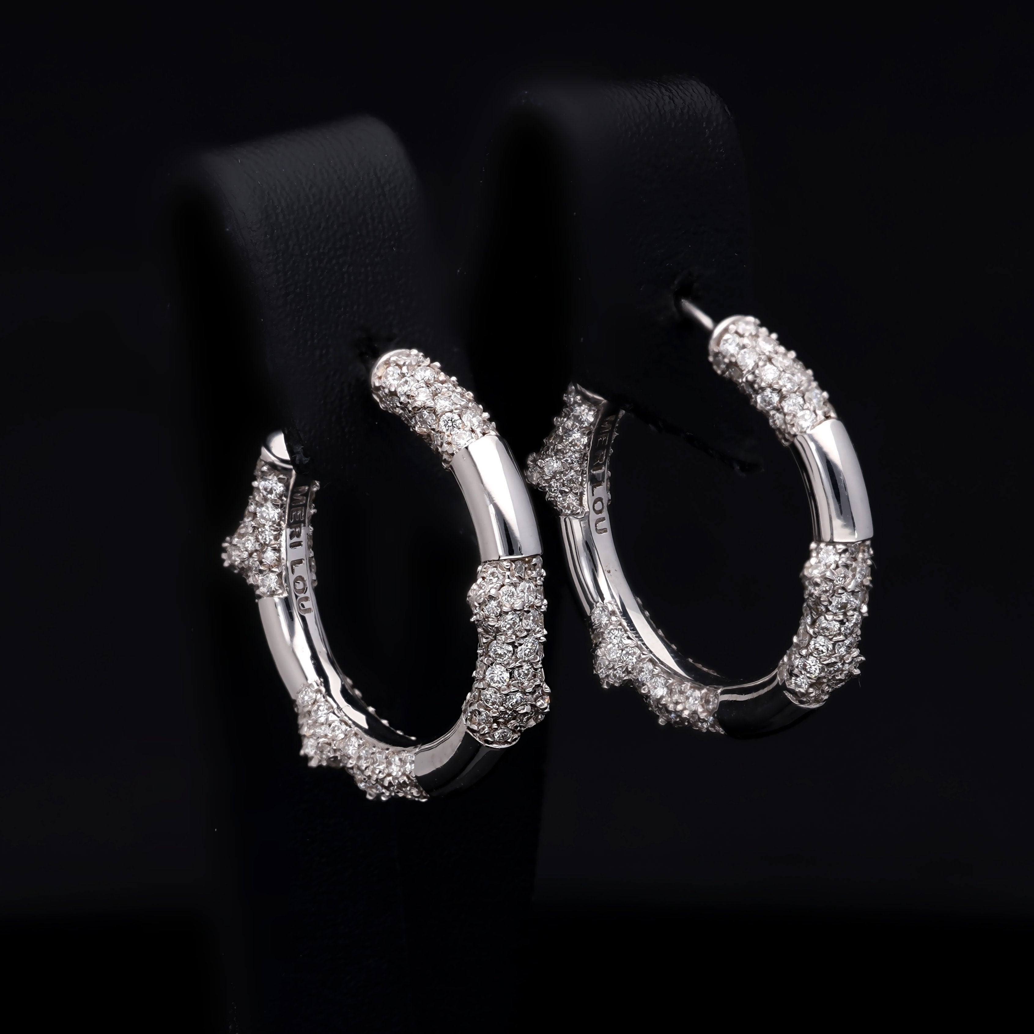 Cactus Diamond Hoop Earrings