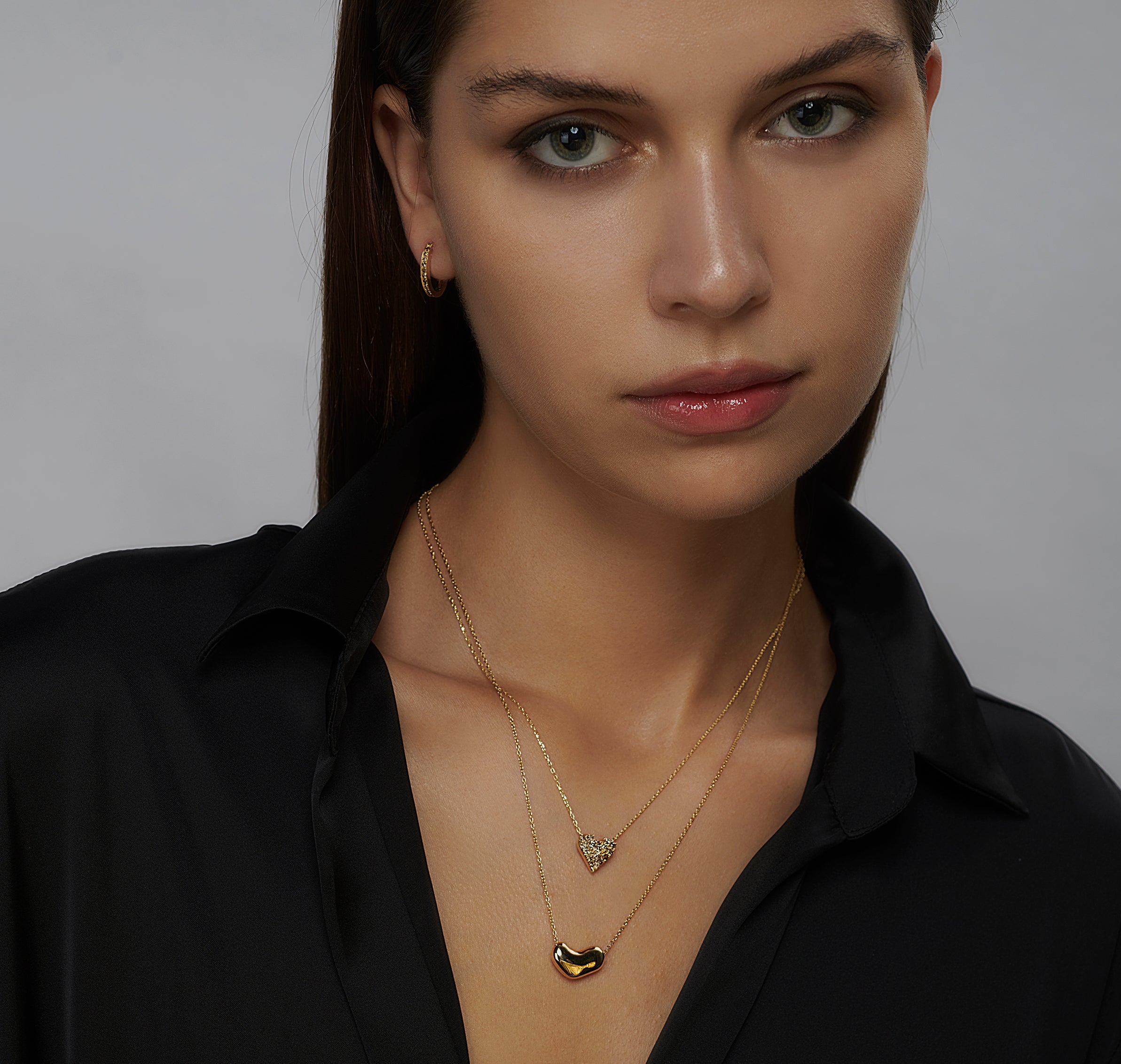 Champagne Diamond Hoop Earrings