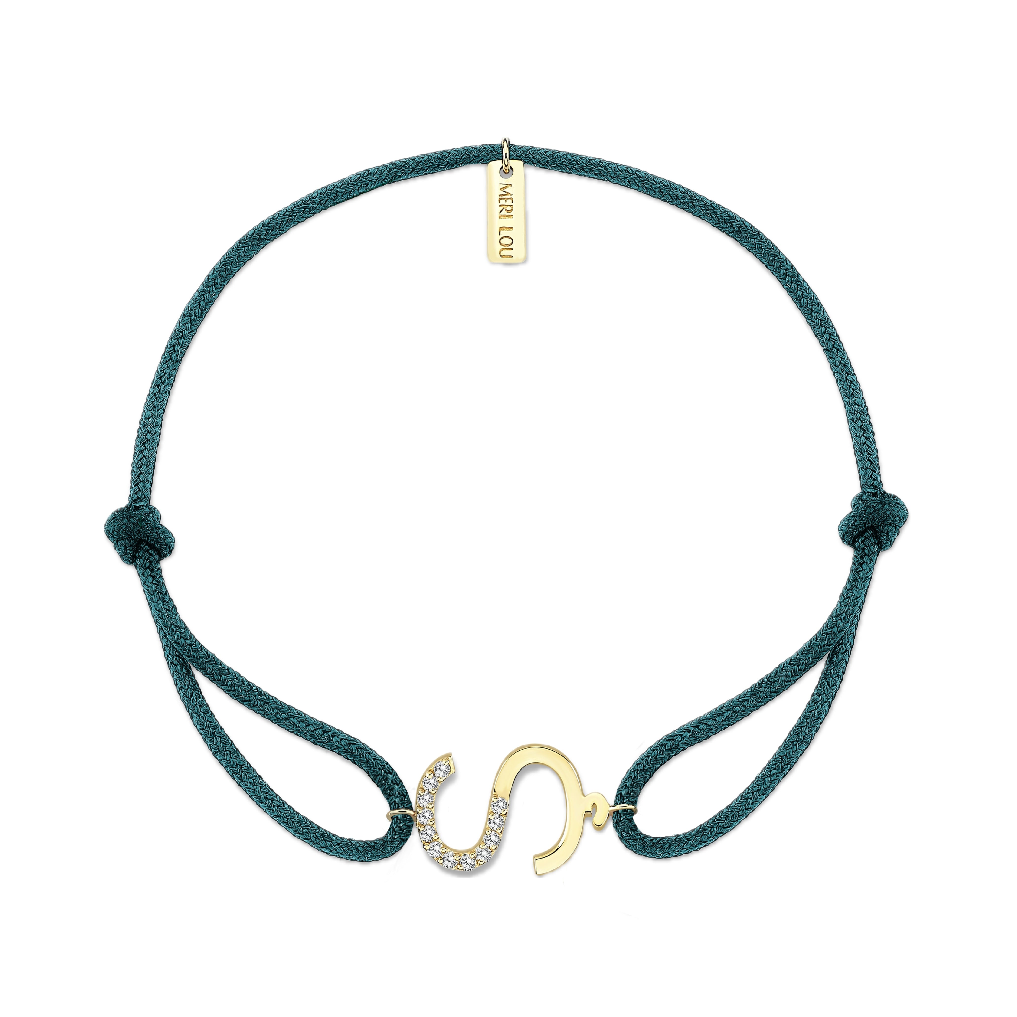 Diamond Ş Initial Cord Bracelet