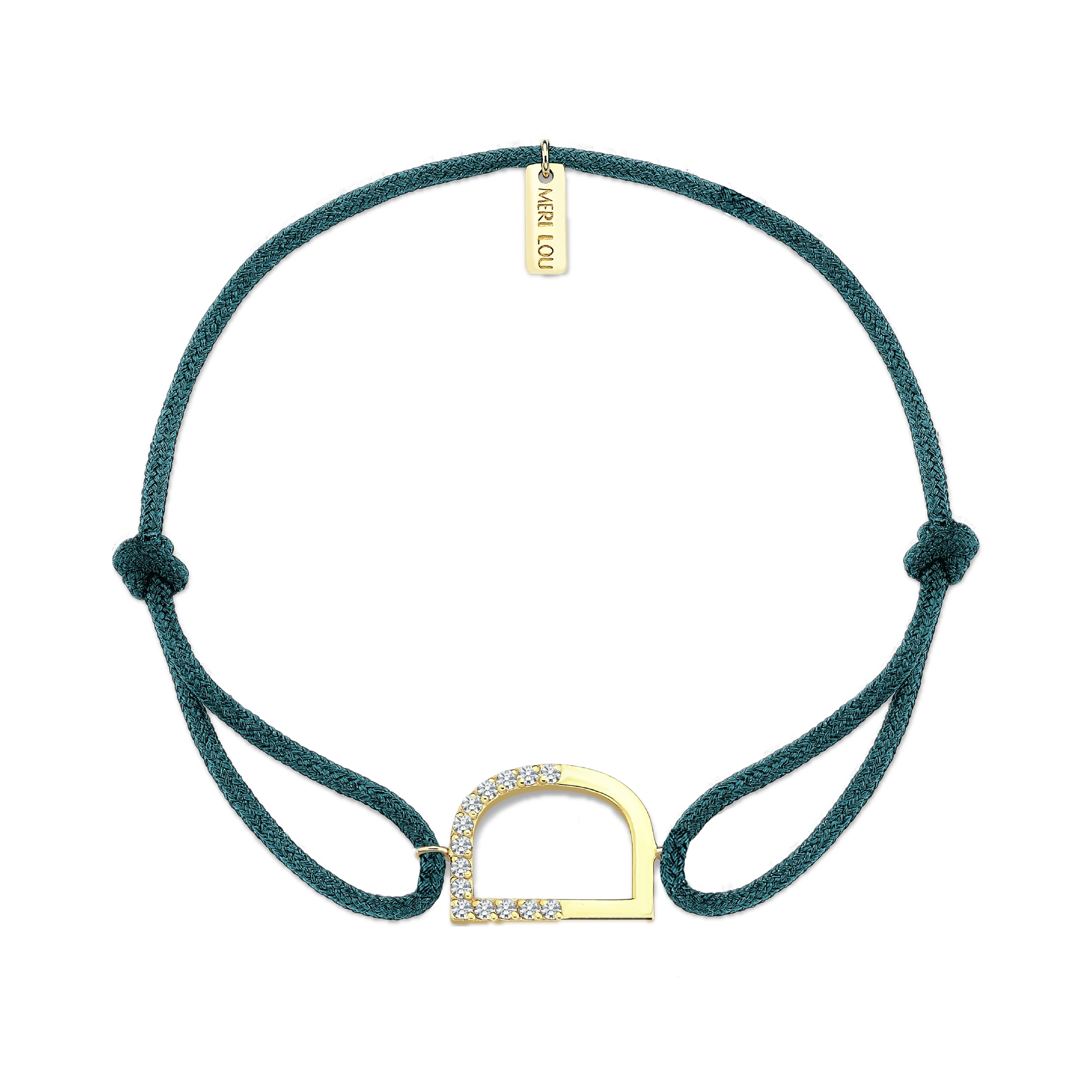 Diamond D Initial Cord Bracelet