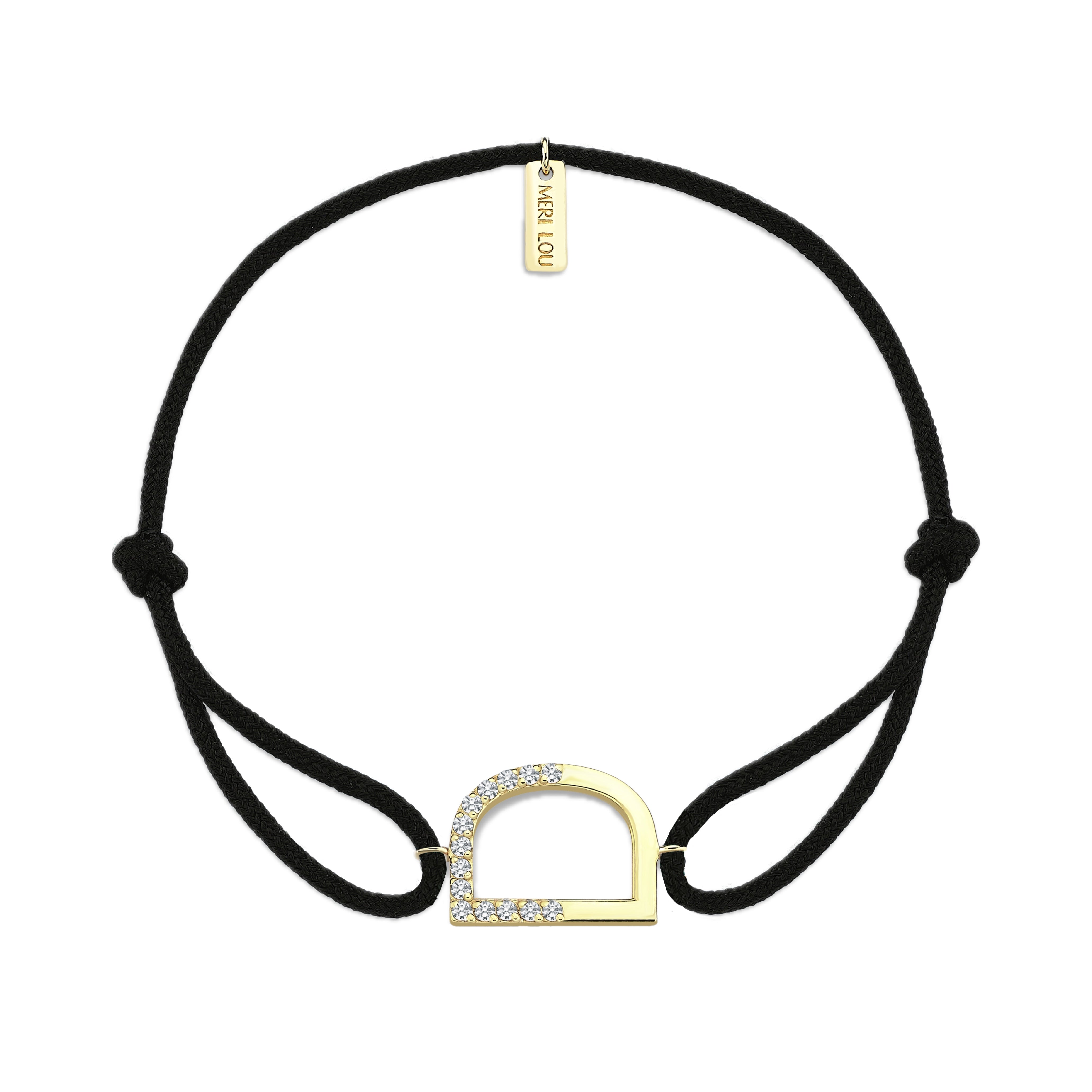 Diamond D Initial Cord Bracelet