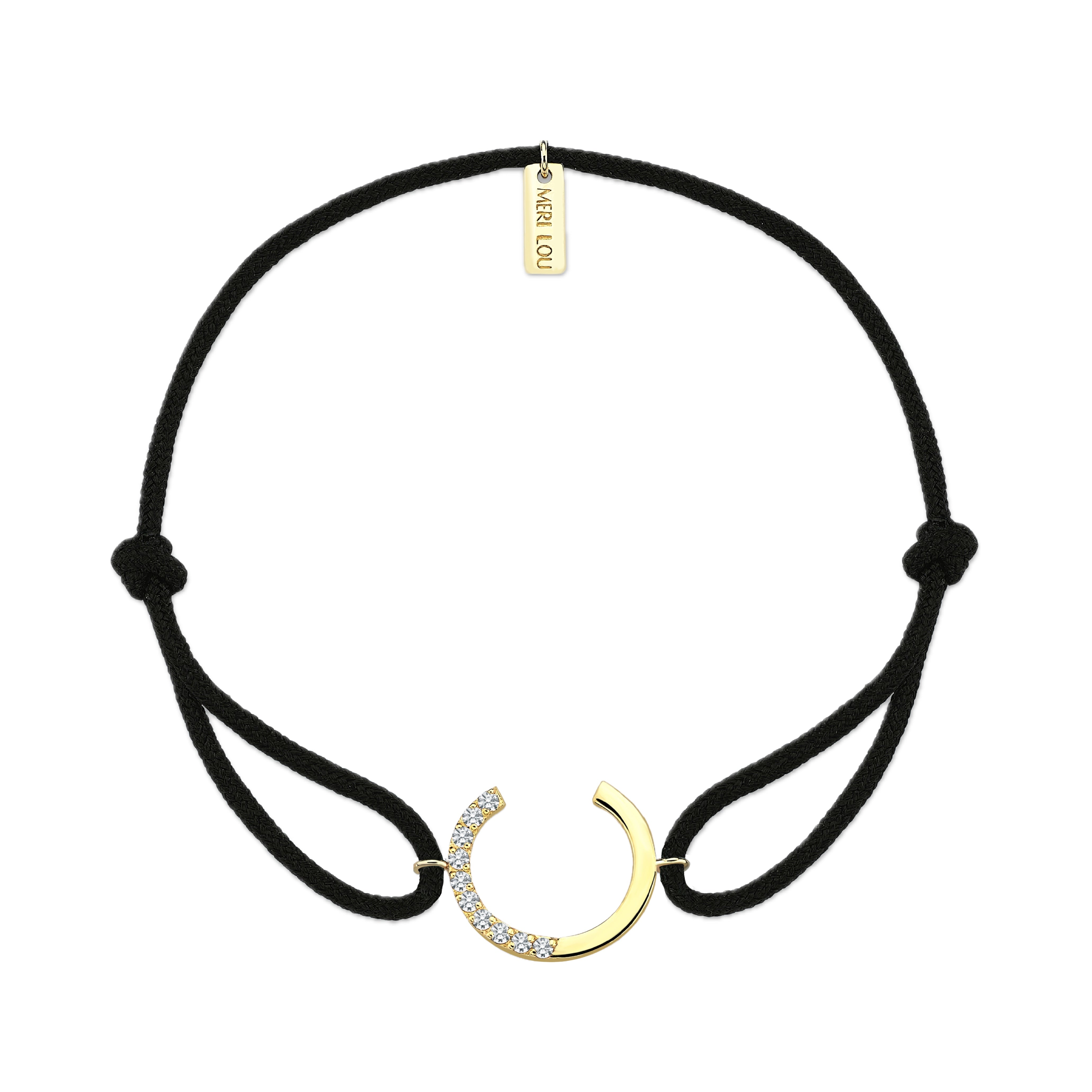 Diamond C Initial Cord Bracelet