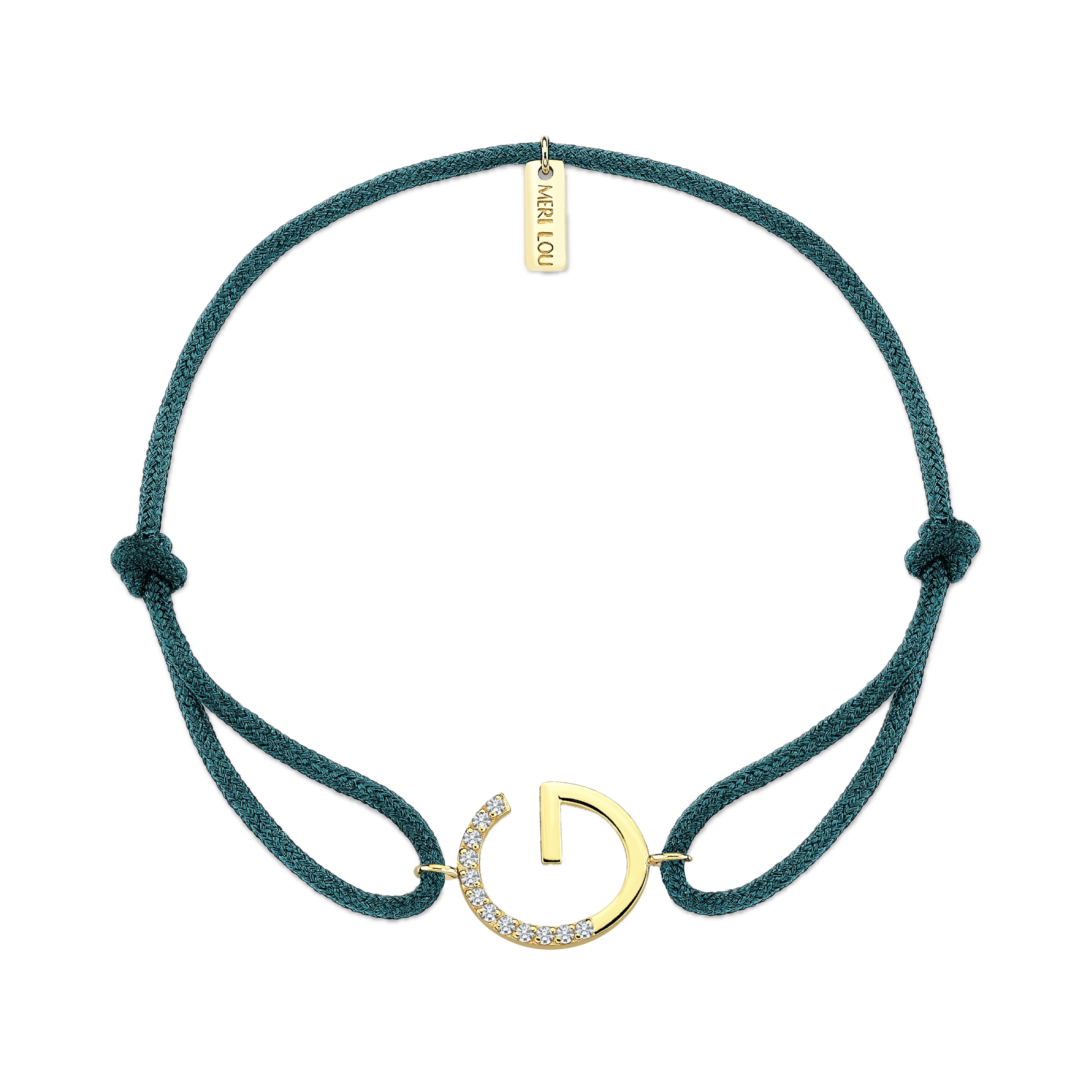 Diamond G Initial Cord Bracelet