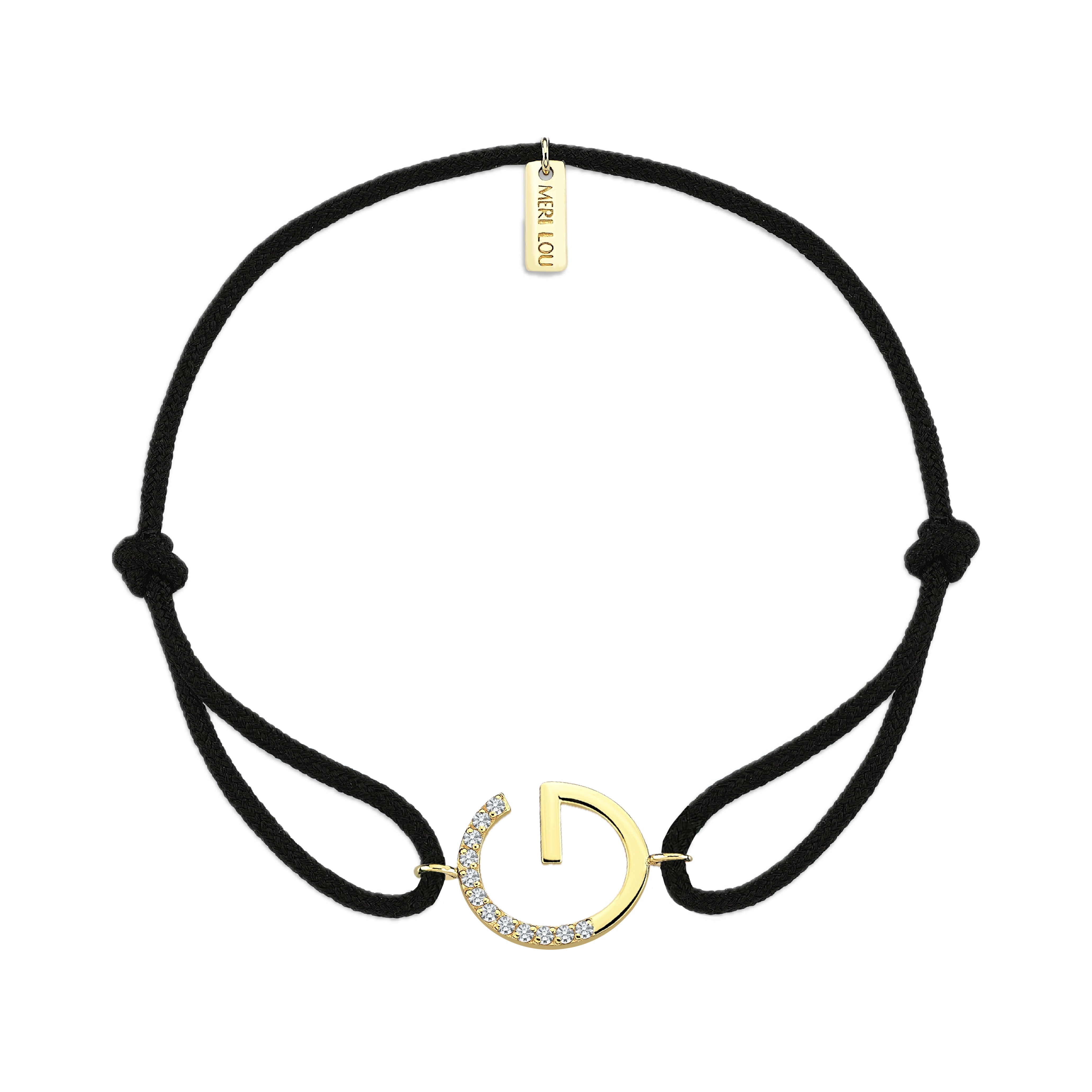 Diamond G Initial Cord Bracelet