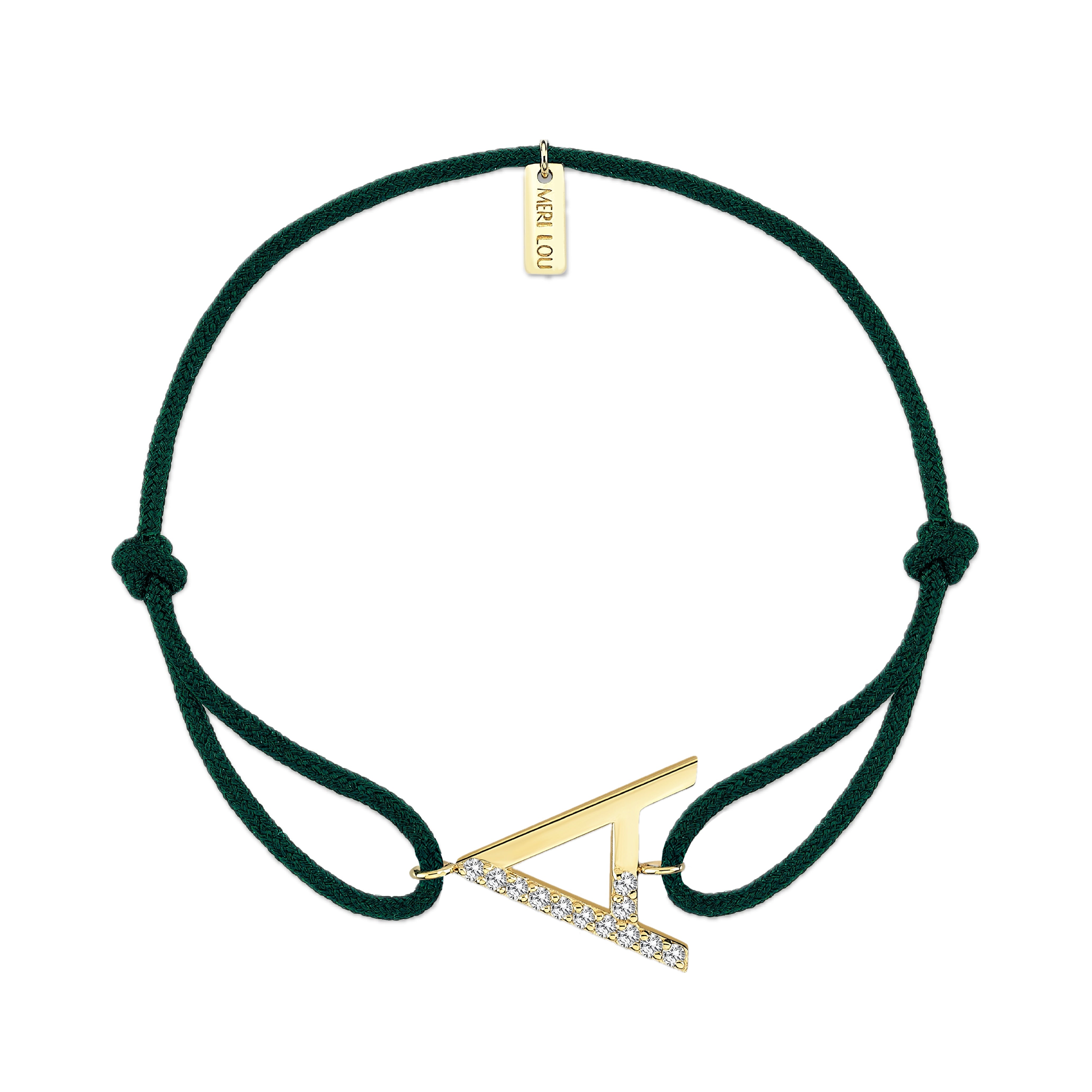 Diamond A Initial Cord Bracelet