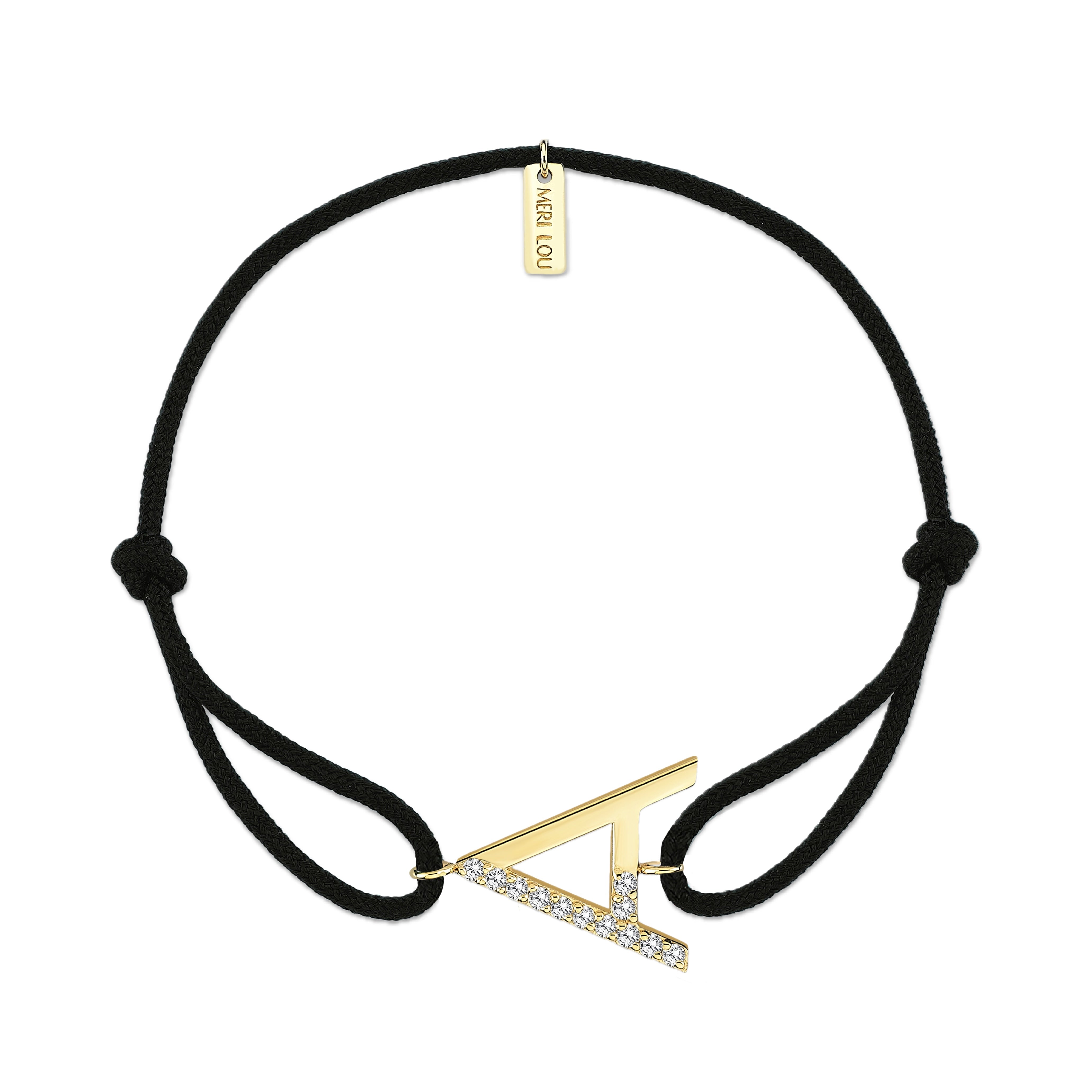 Diamond A Initial Cord Bracelet