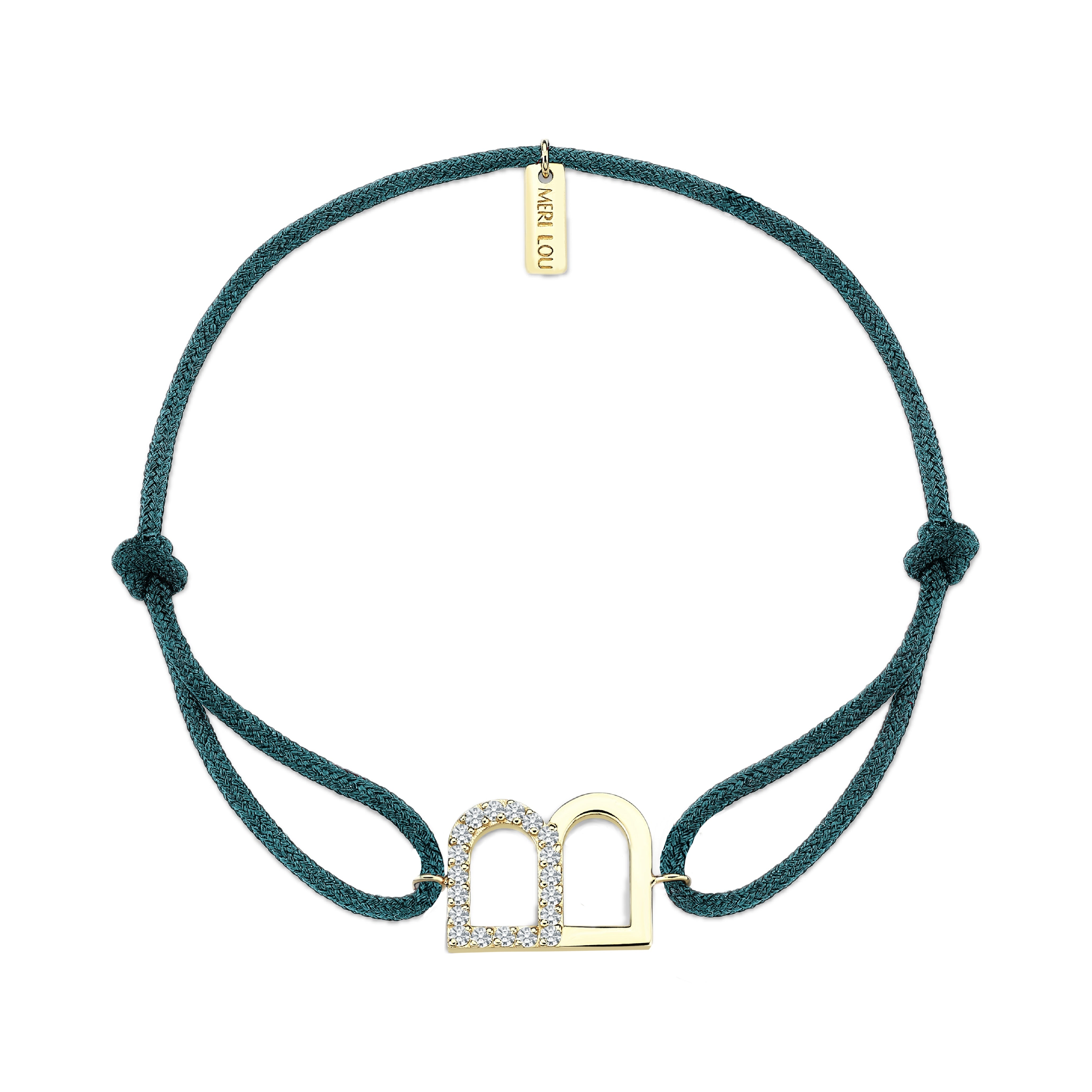 Diamond B Initial Cord Bracelet