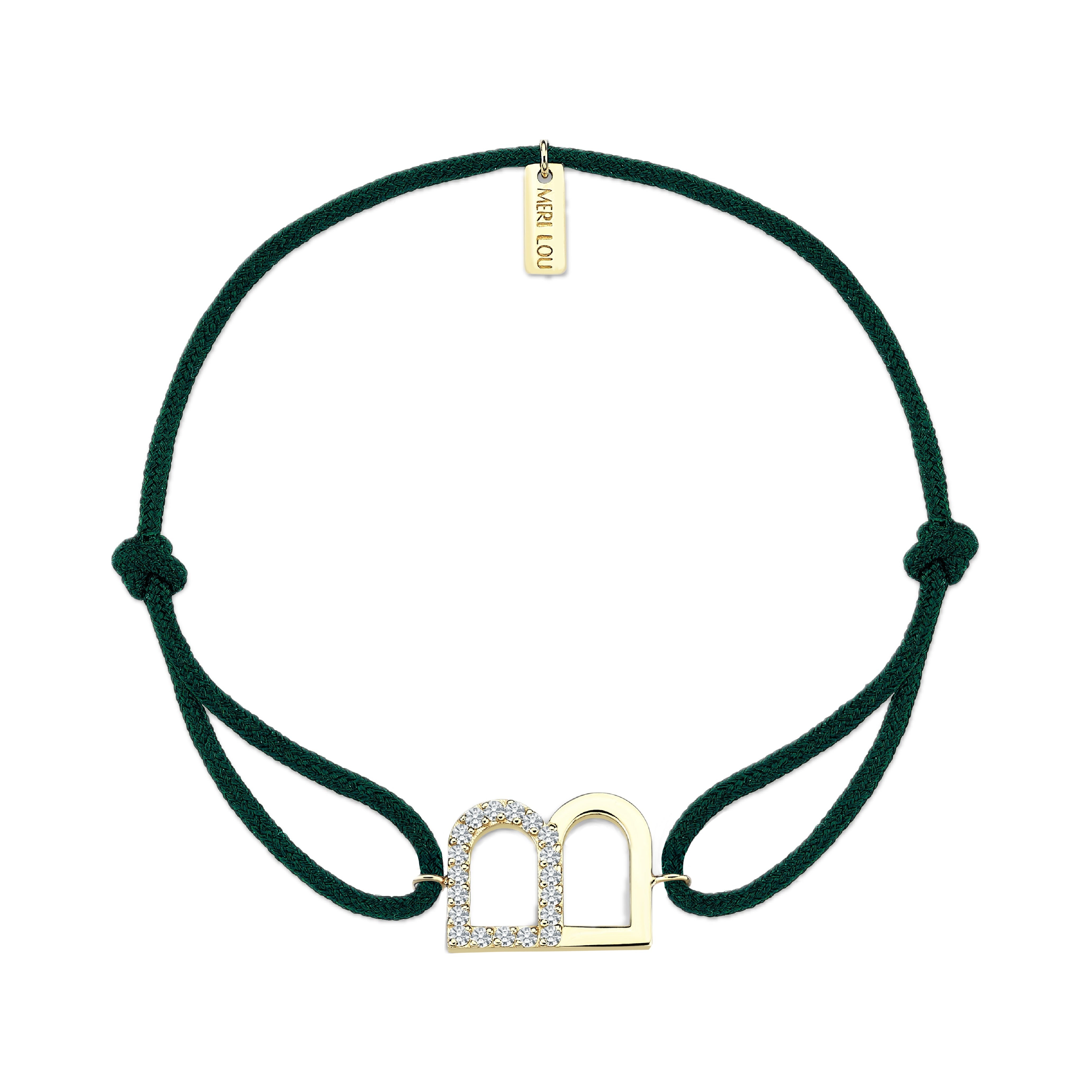 Diamond B Initial Cord Bracelet