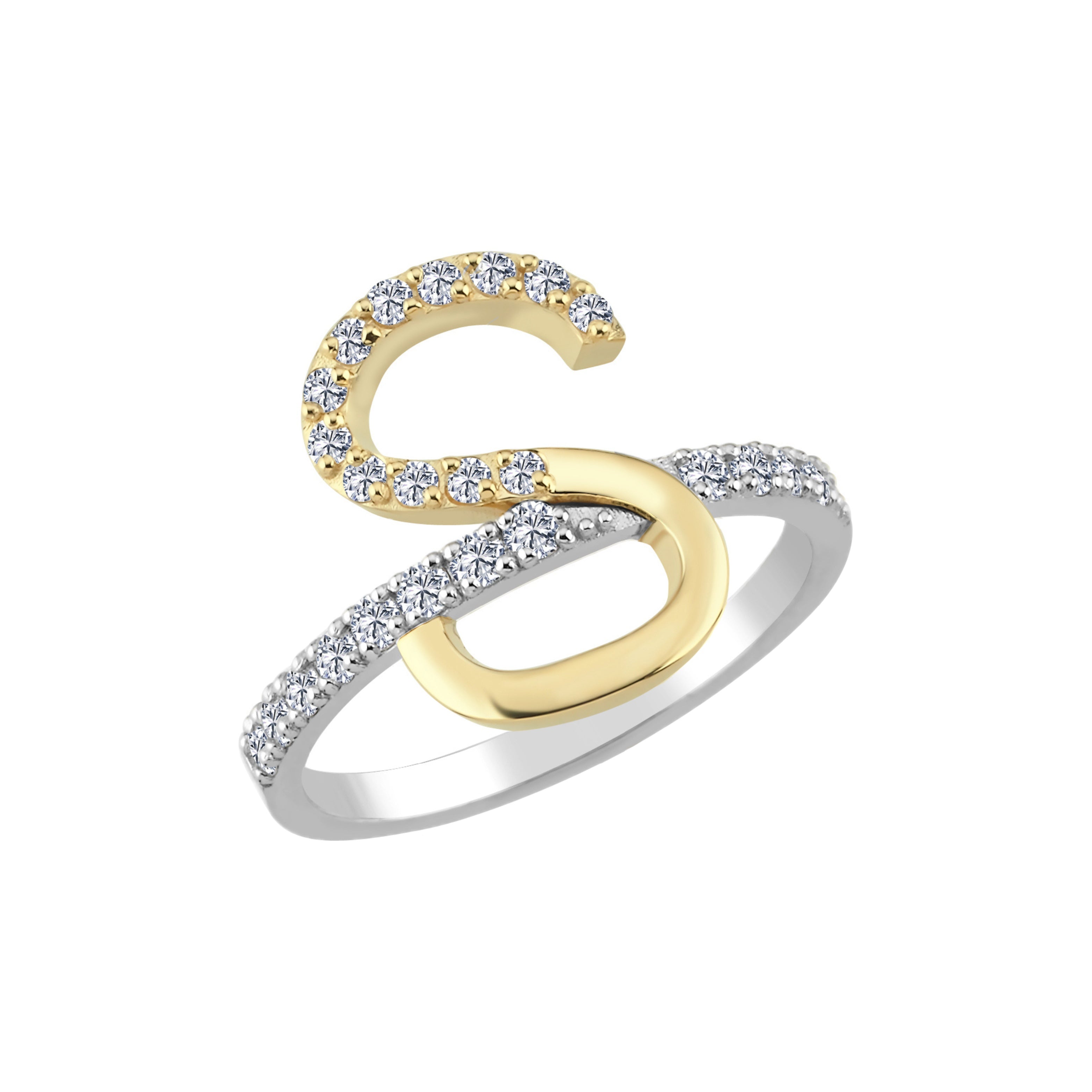 Diamond S Initial Ring