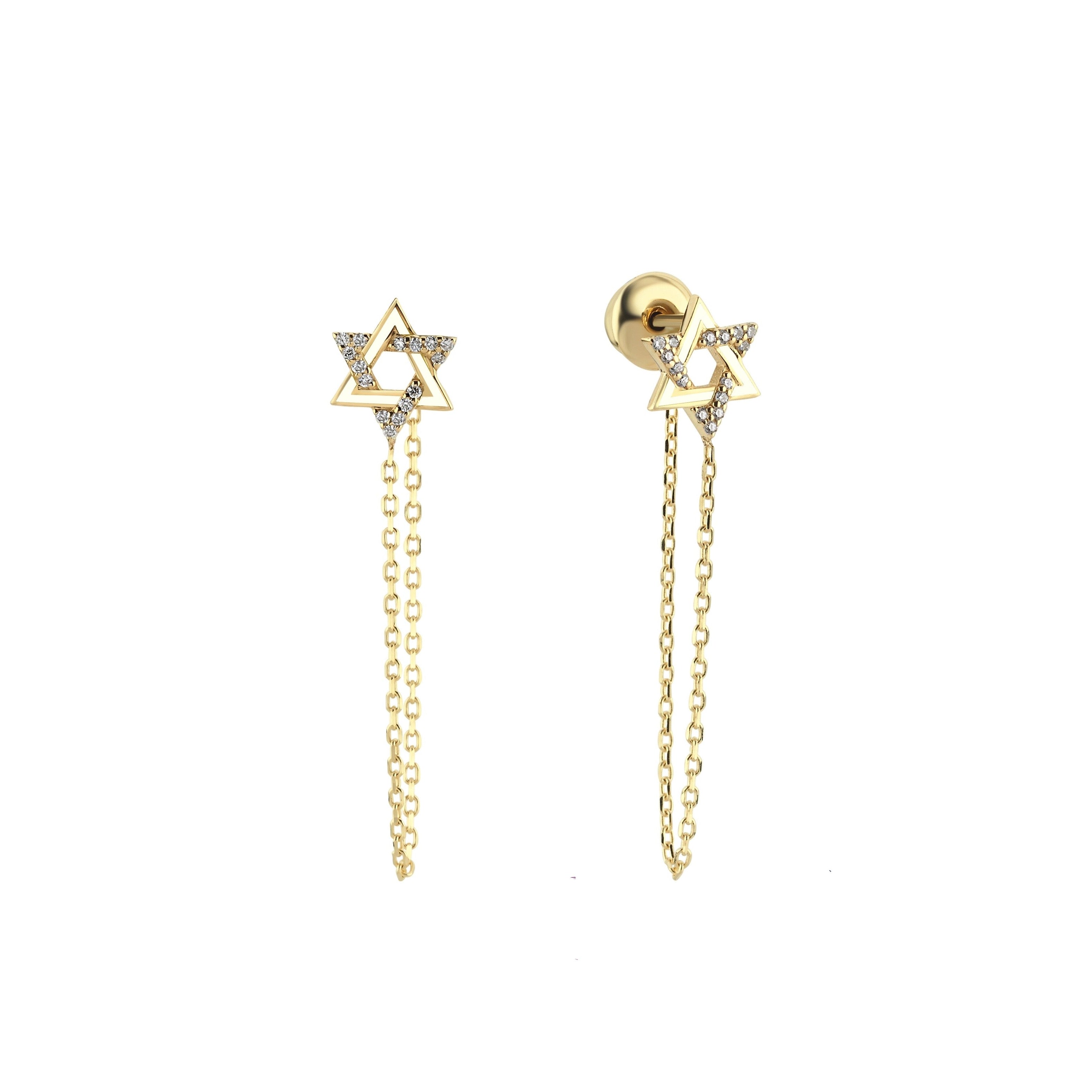 Star Of David Enamel Diamond Piercing - 1 piece