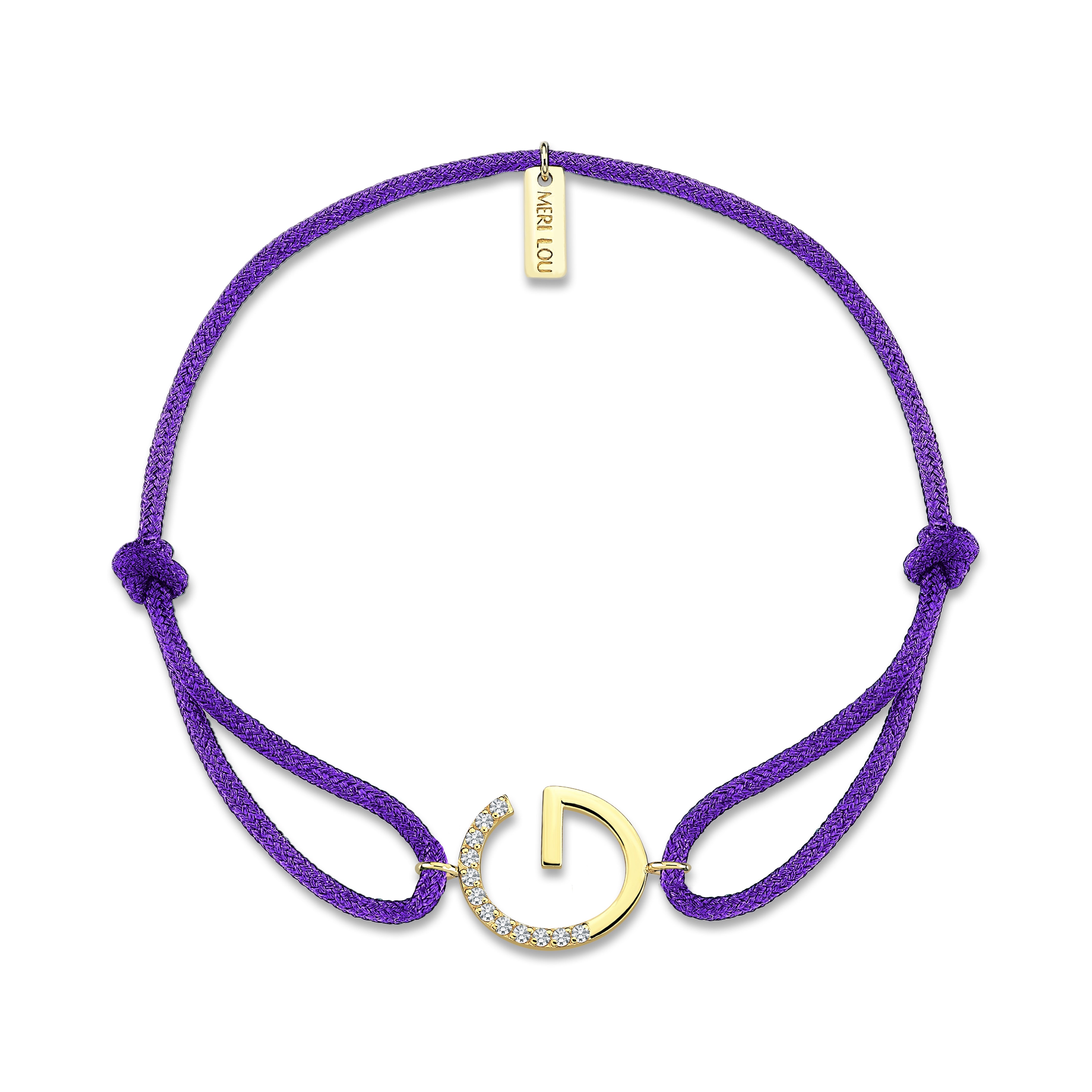Diamond G Initial Cord Bracelet