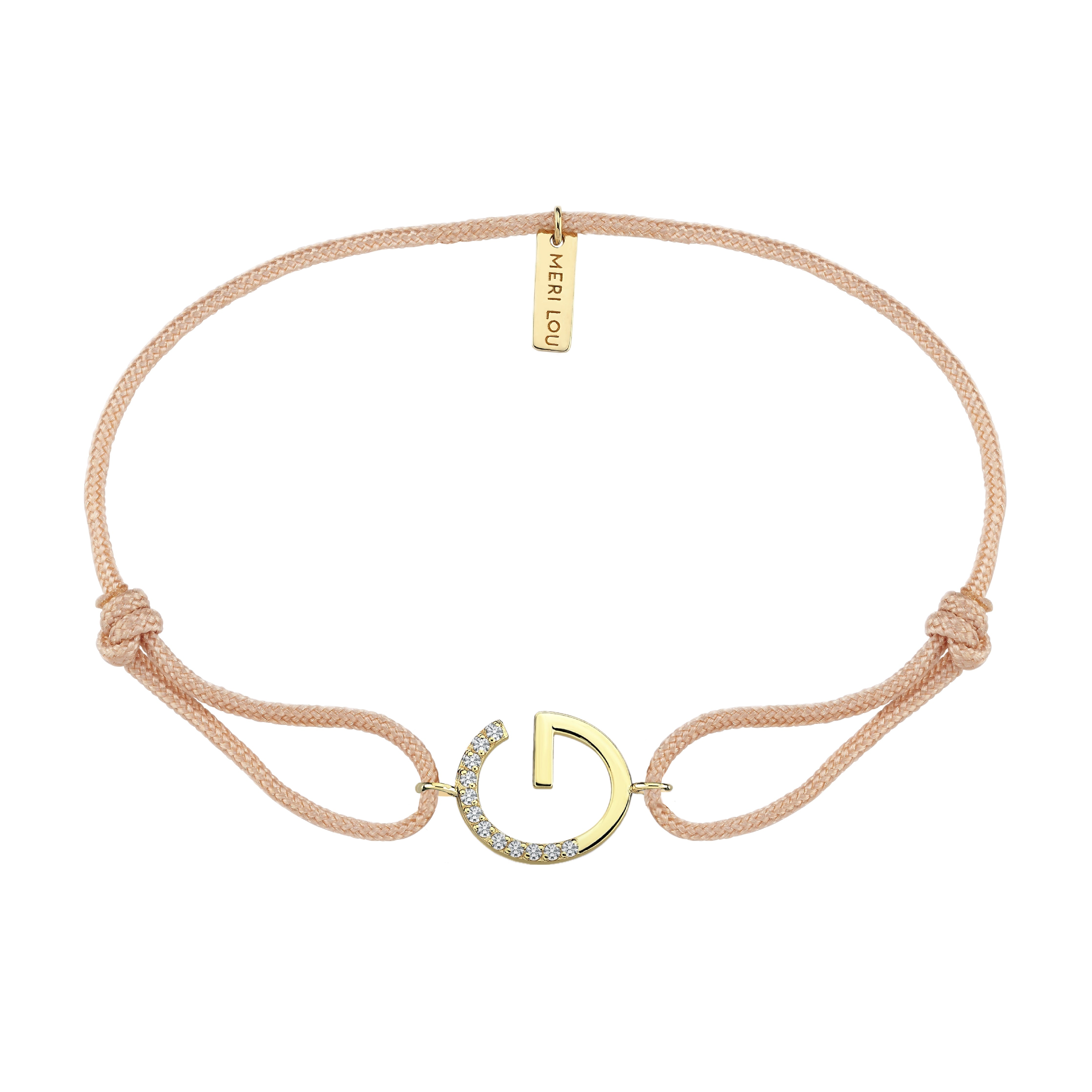 Diamond G Initial Cord Bracelet