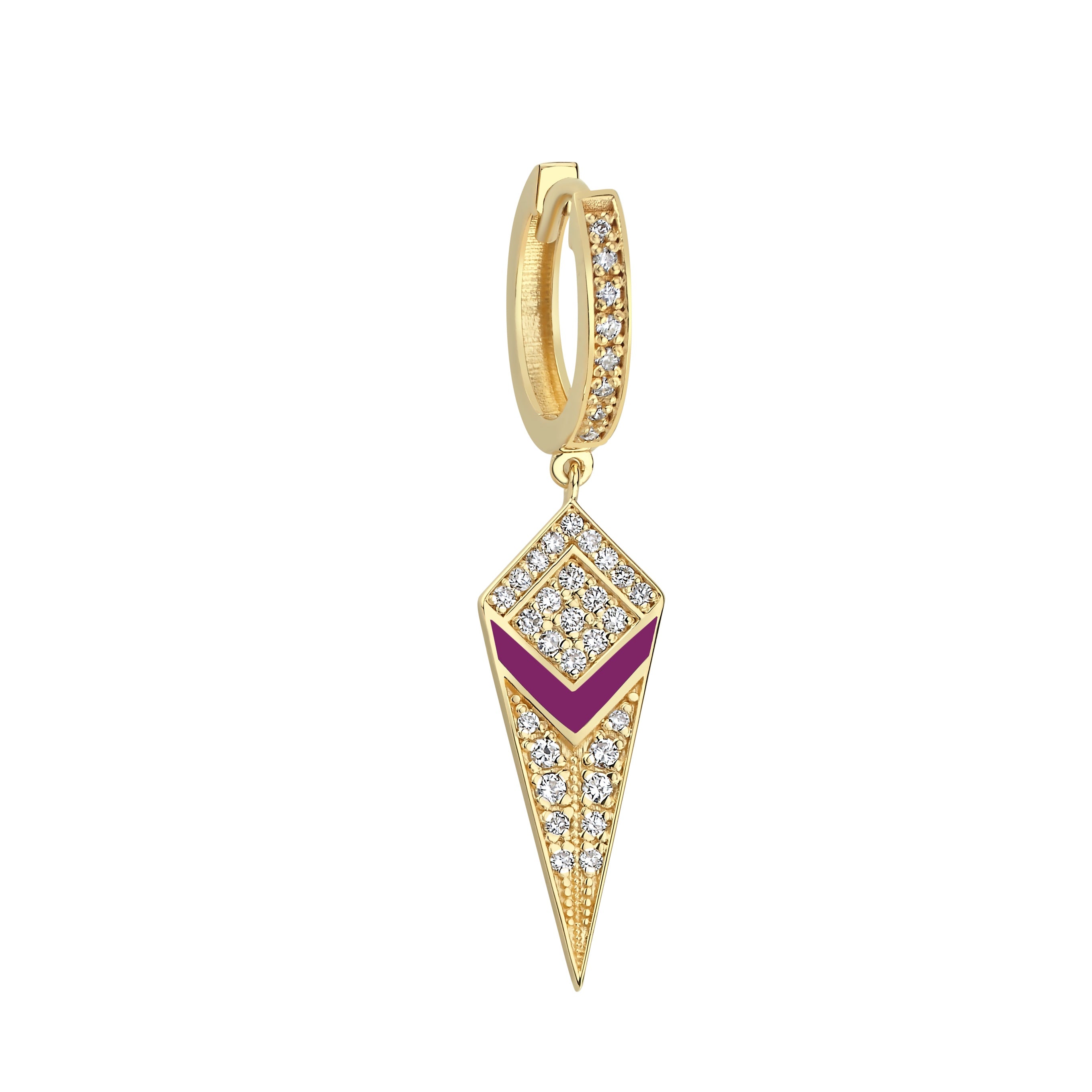 Pyramid Hoop Earring