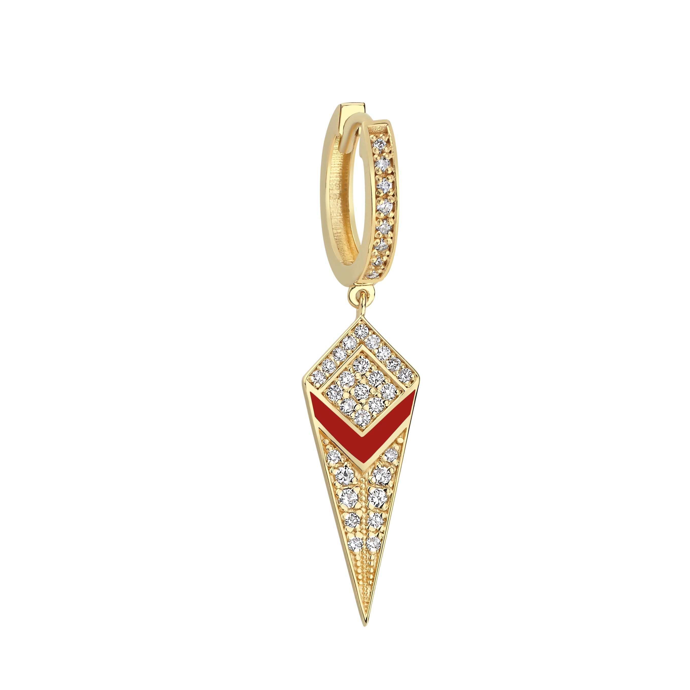 Pyramid Hoop Earring