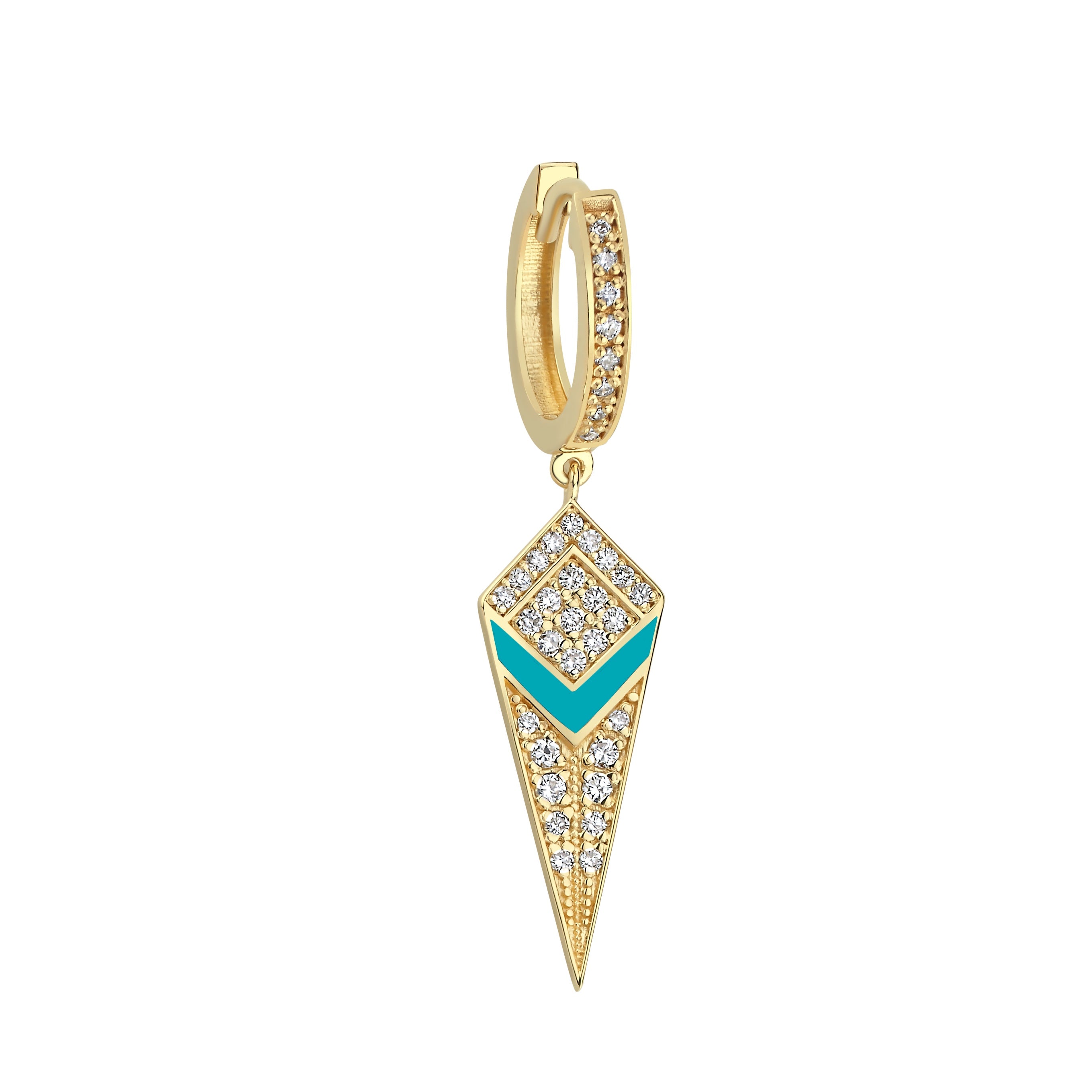 Pyramid Hoop Earring