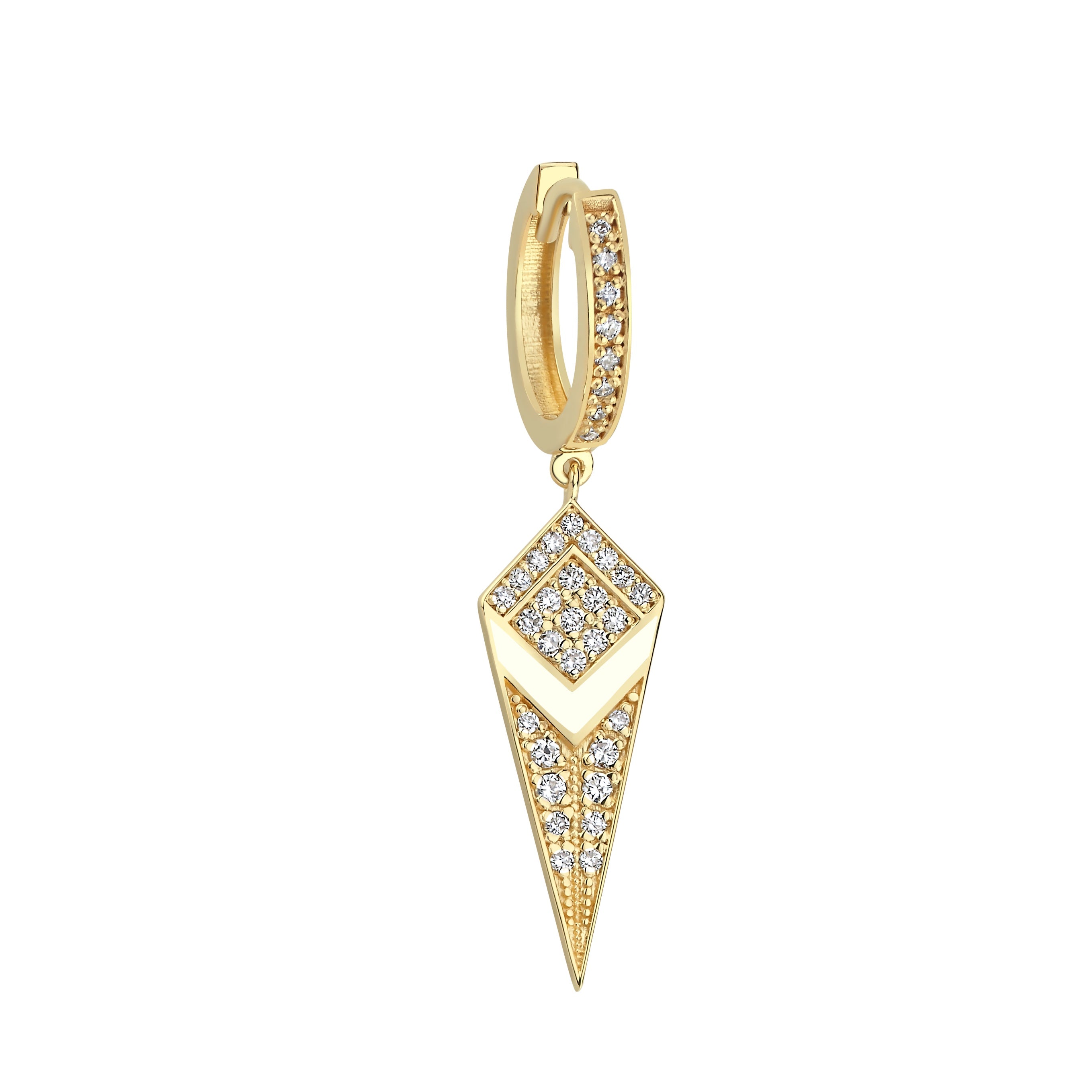 Pyramid Hoop Earring