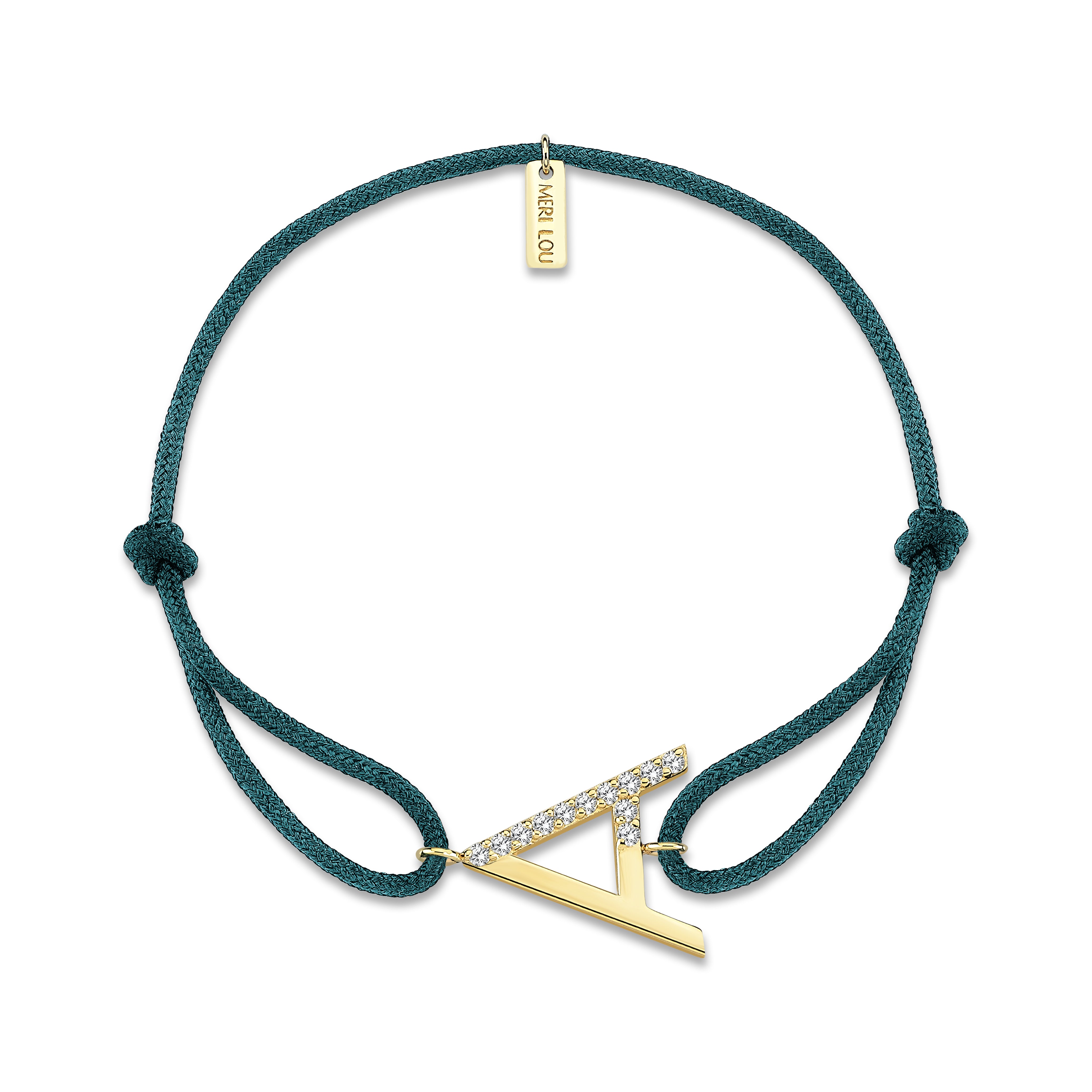 Diamond A Initial Cord Bracelet
