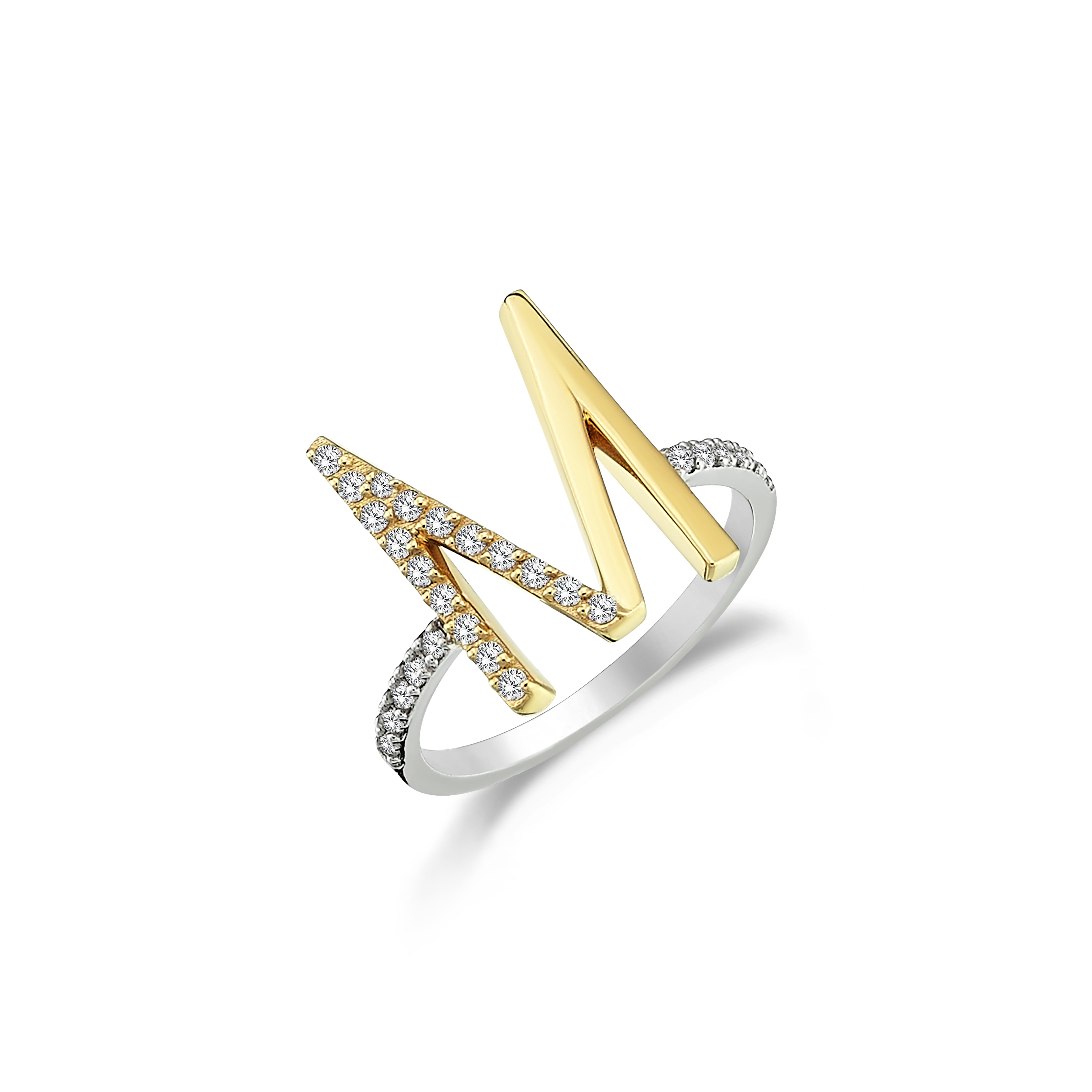 Diamond M Initial Ring