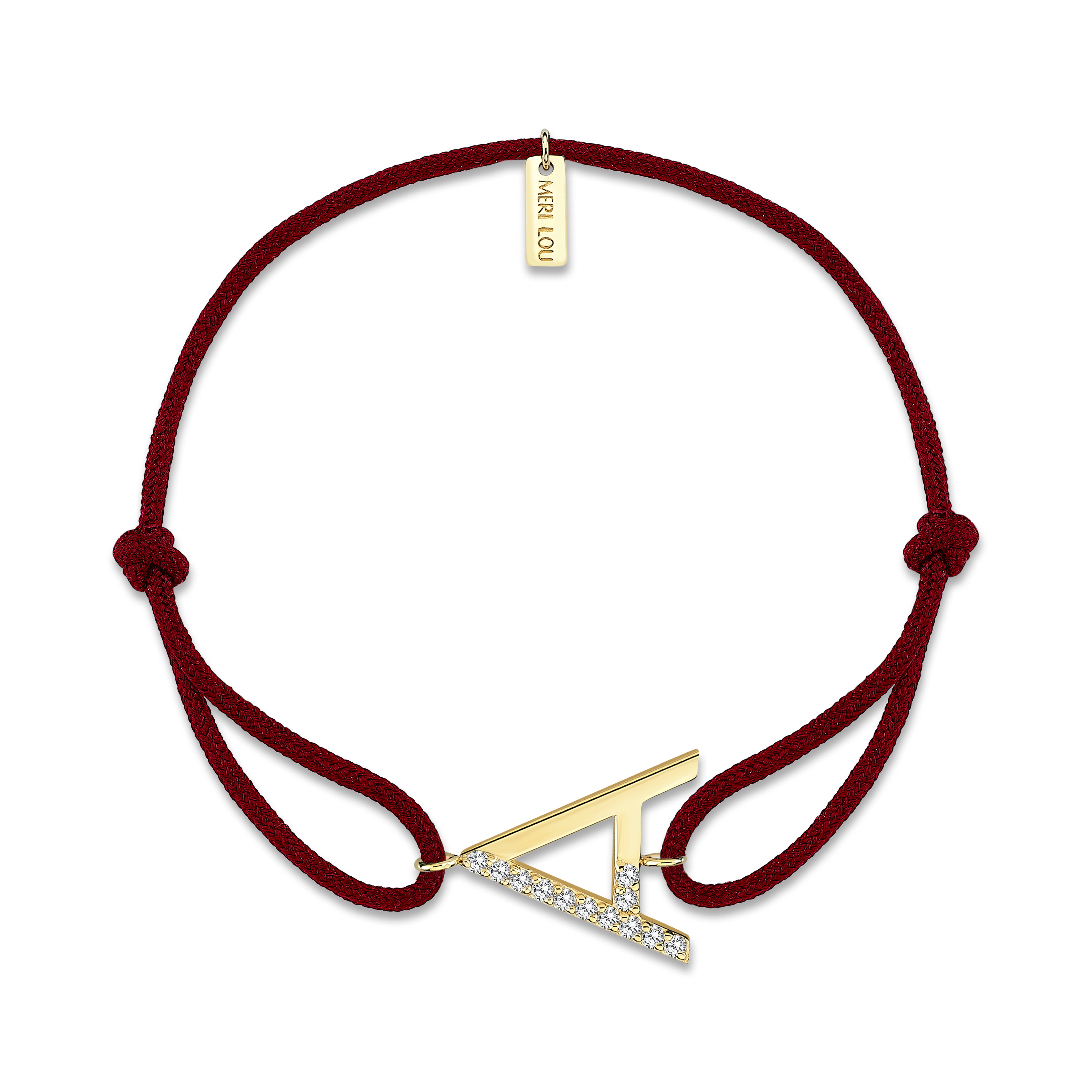 Diamond A Initial Cord Bracelet