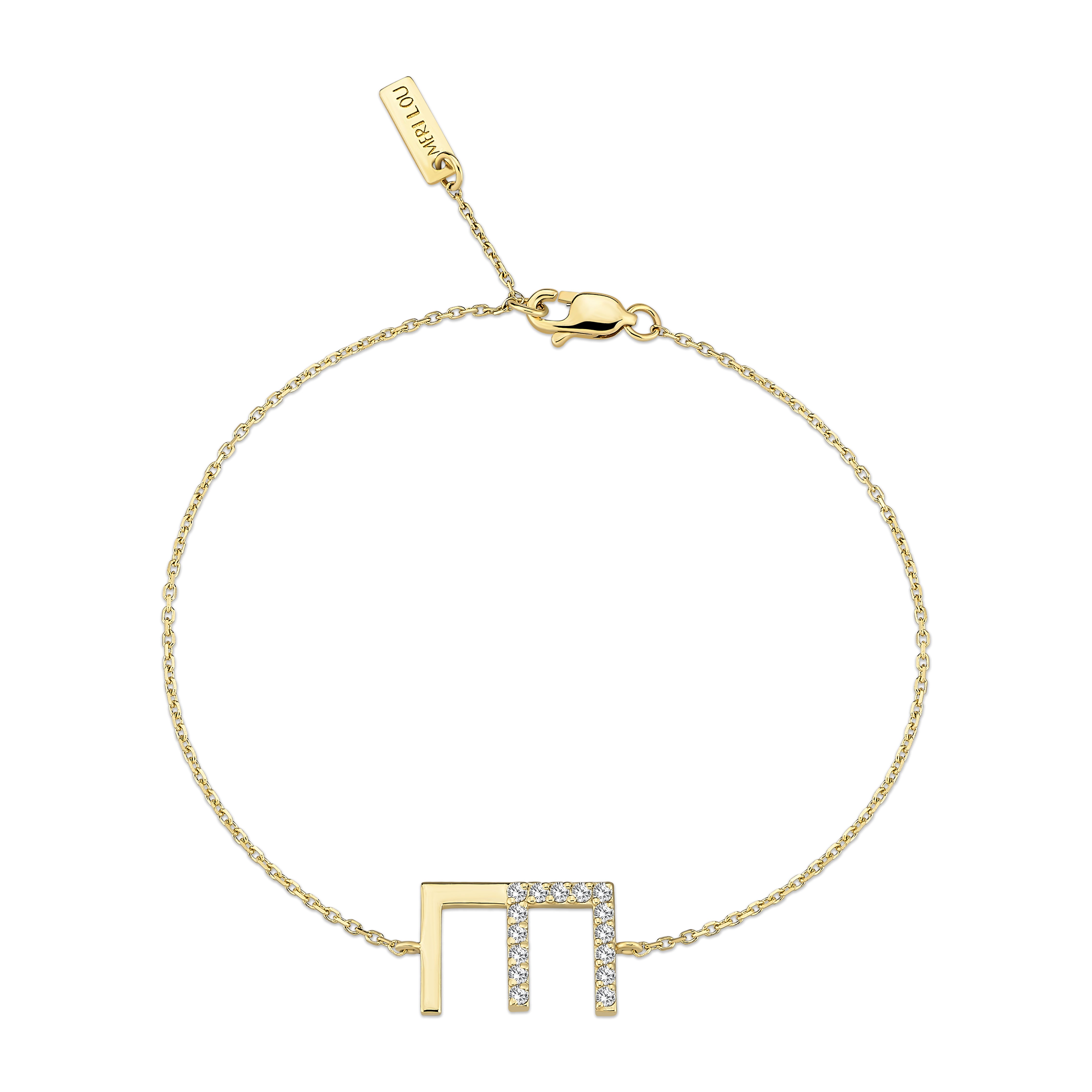 Diamond E Initial Chain Bracelet