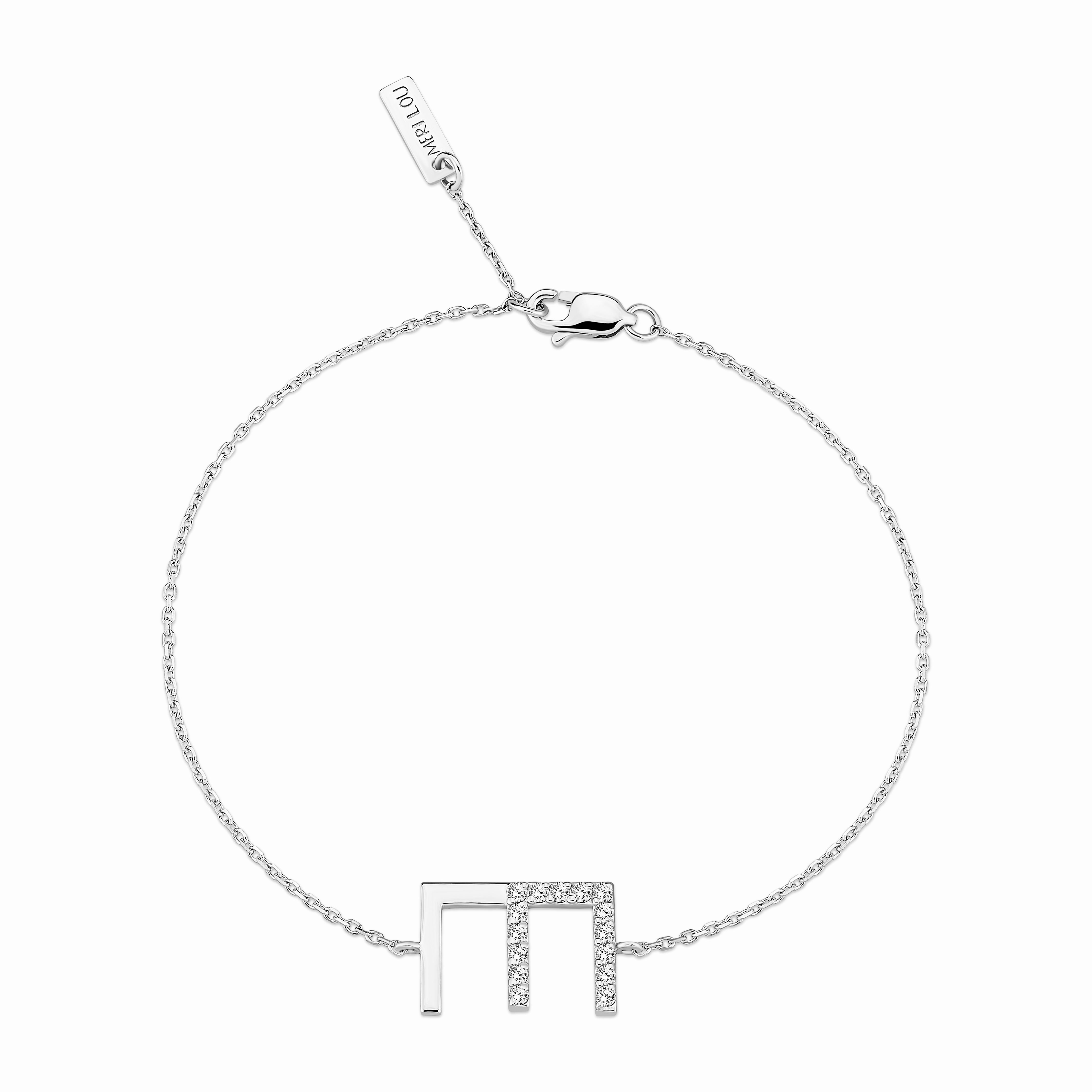 Diamond E Initial Chain Bracelet
