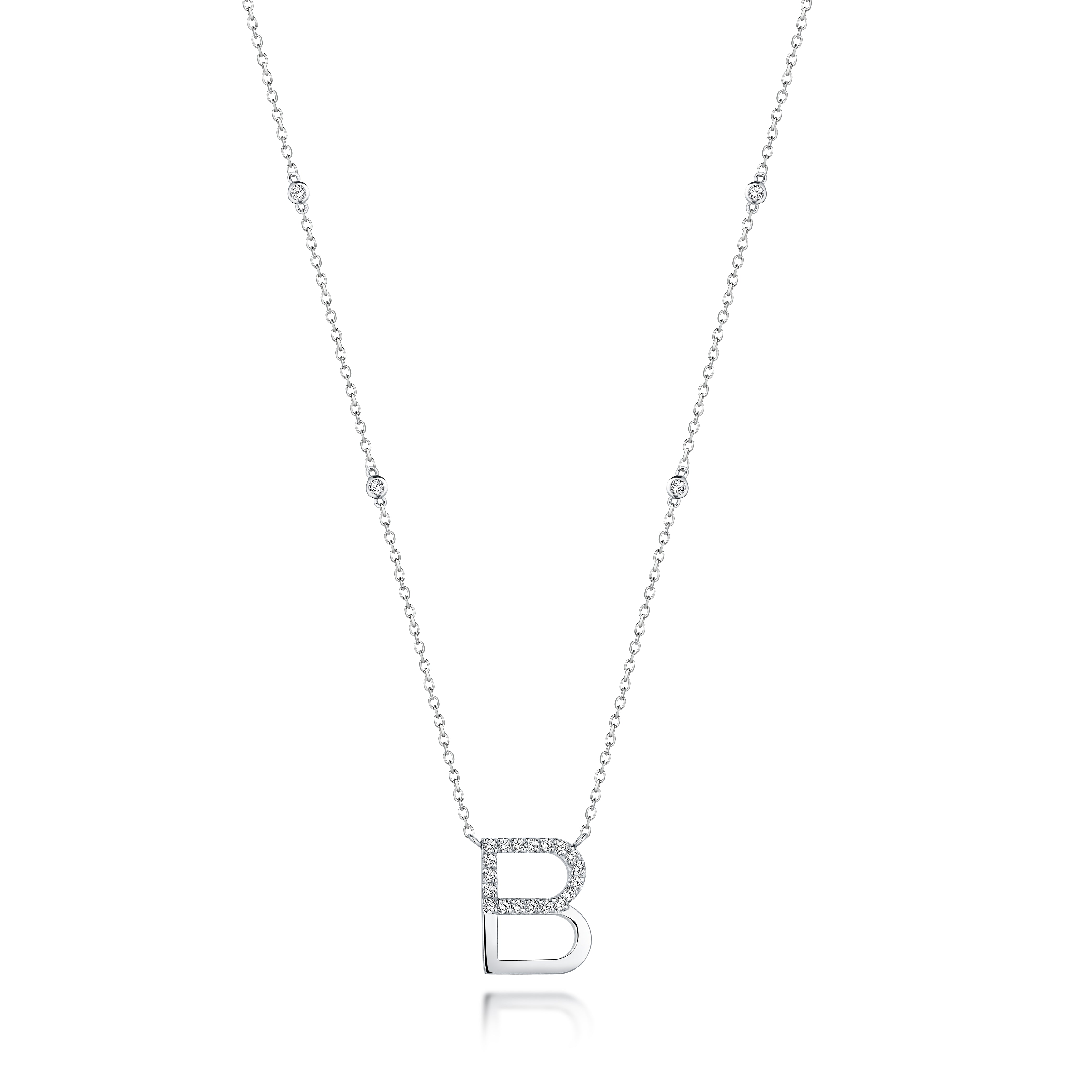 Initial B Diamond Necklace