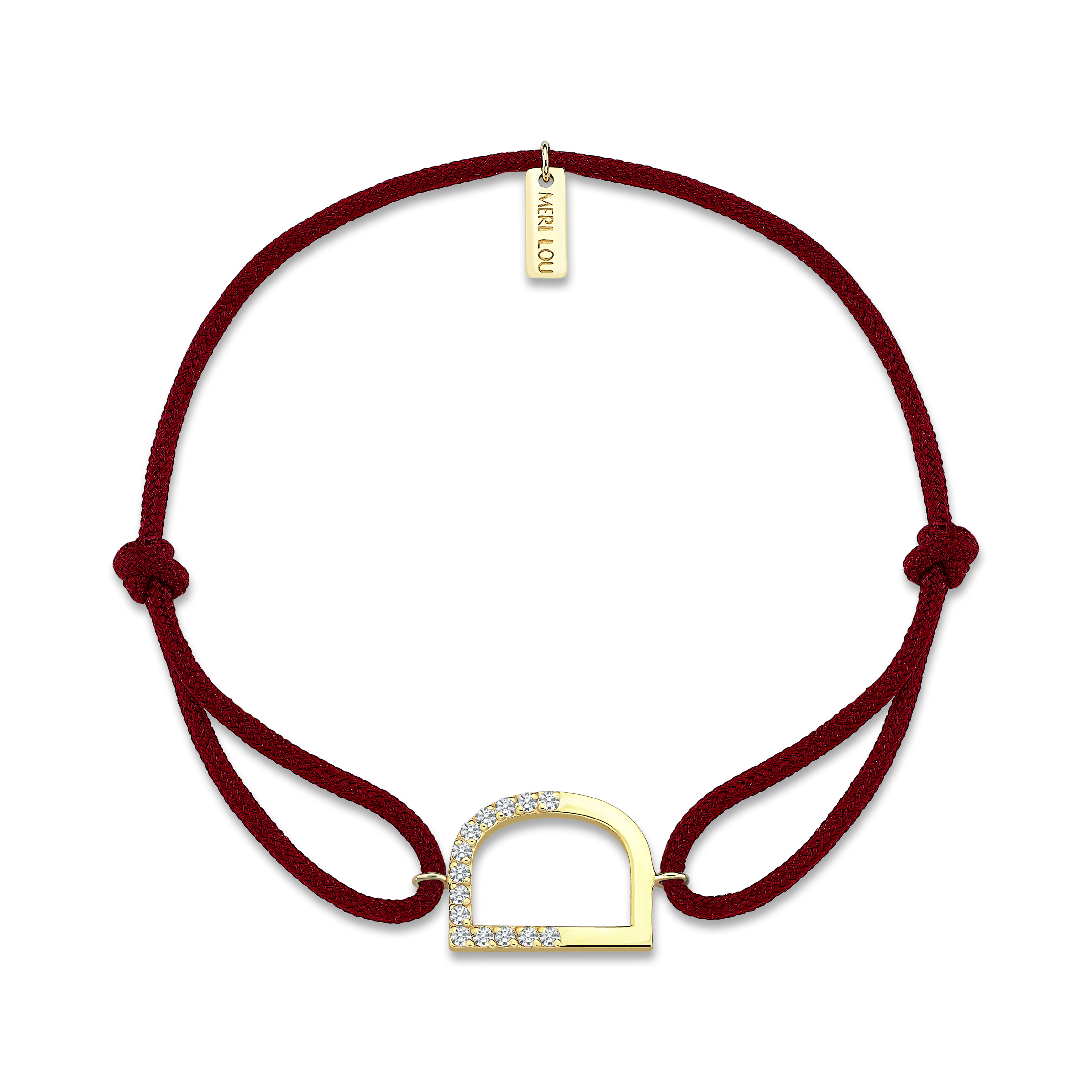 Diamond D Initial Cord Bracelet