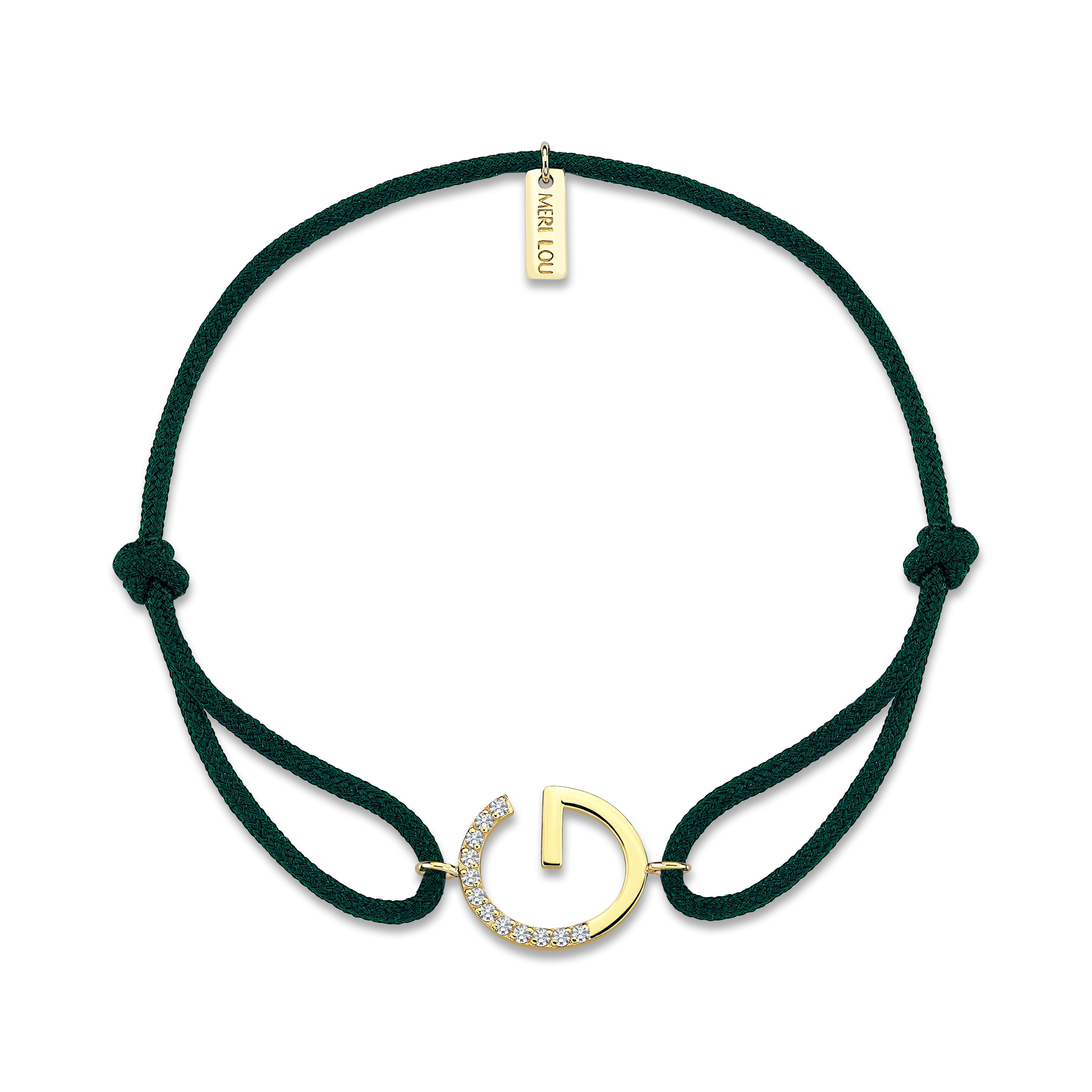 Diamond G Initial Cord Bracelet