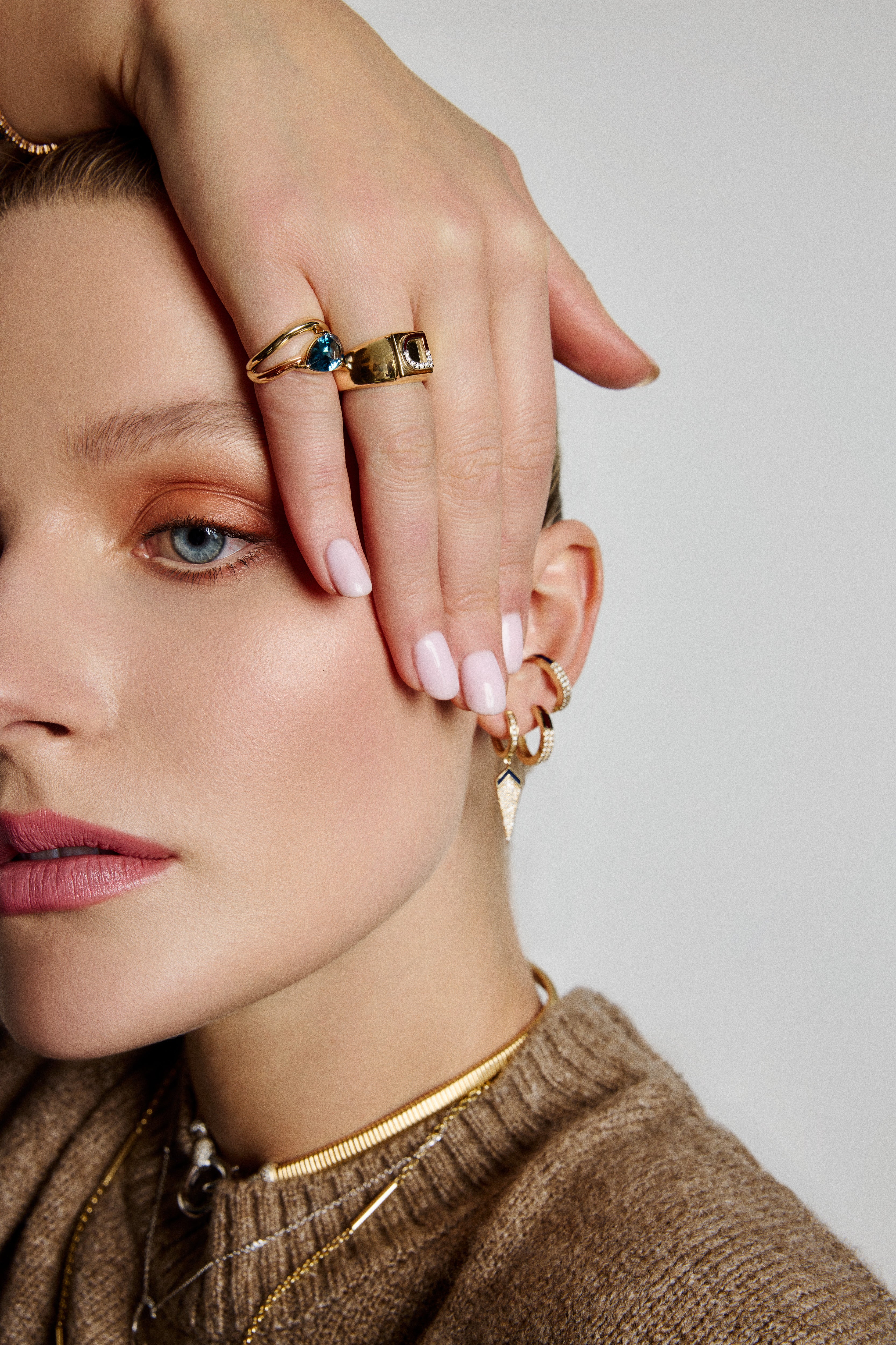 Diamond Bold Initial Ring