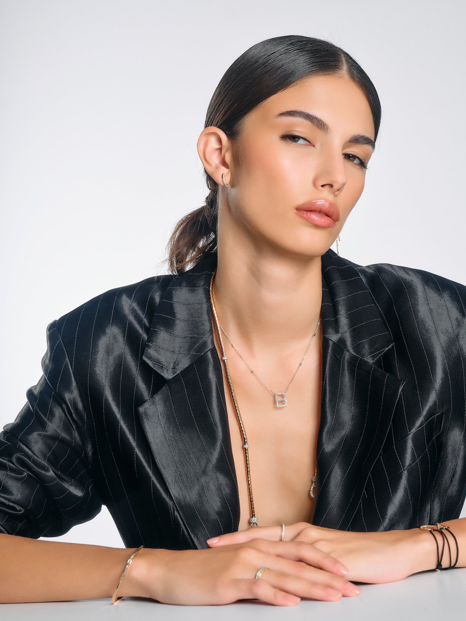 Planet Diamond Bangle Bracelet