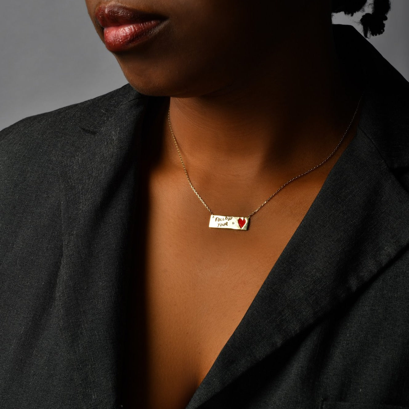Follow Your Heart Bar Necklace